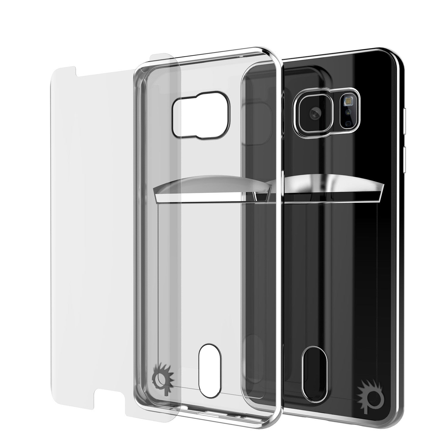 Galaxy S6 EDGE+ Plus Case, PUNKCASE® LUCID Silver Series | Card Slot | SHIELD Screen Protector