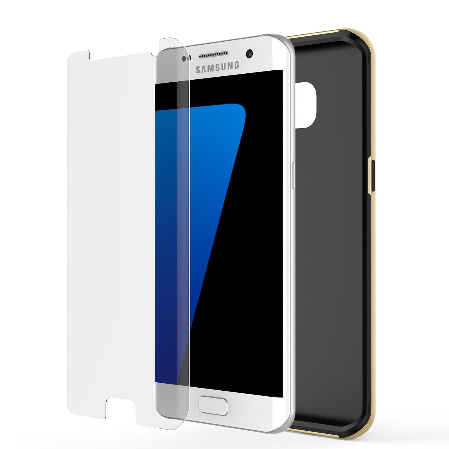 Galaxy S7 Edge Case, PunkCase STEALTH GOLD Series Hybrid 3-Piece Shockproof Dual Layer Cover