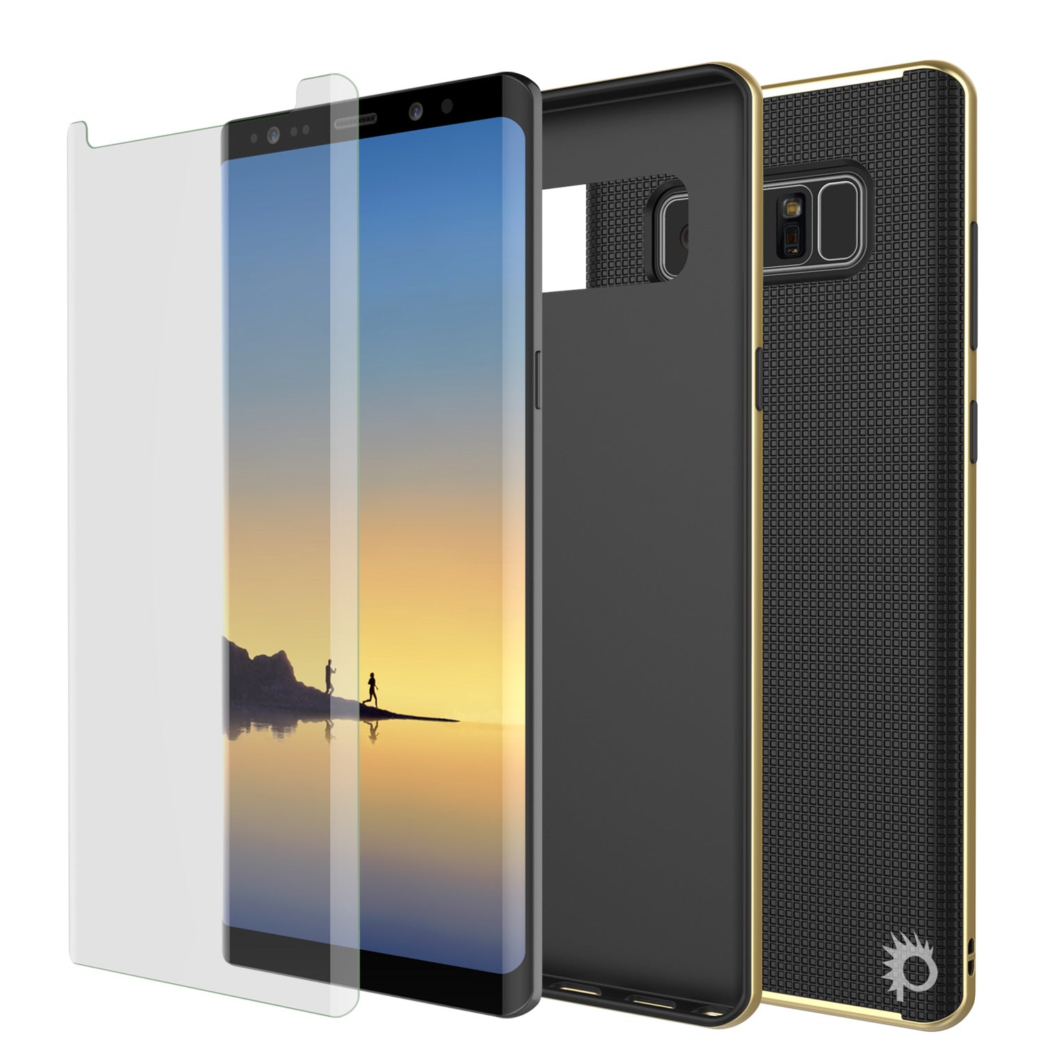Galaxy Note 8 Hybrid 3-Piece Anti-Shock Dual Layer Bumper Case | Gold