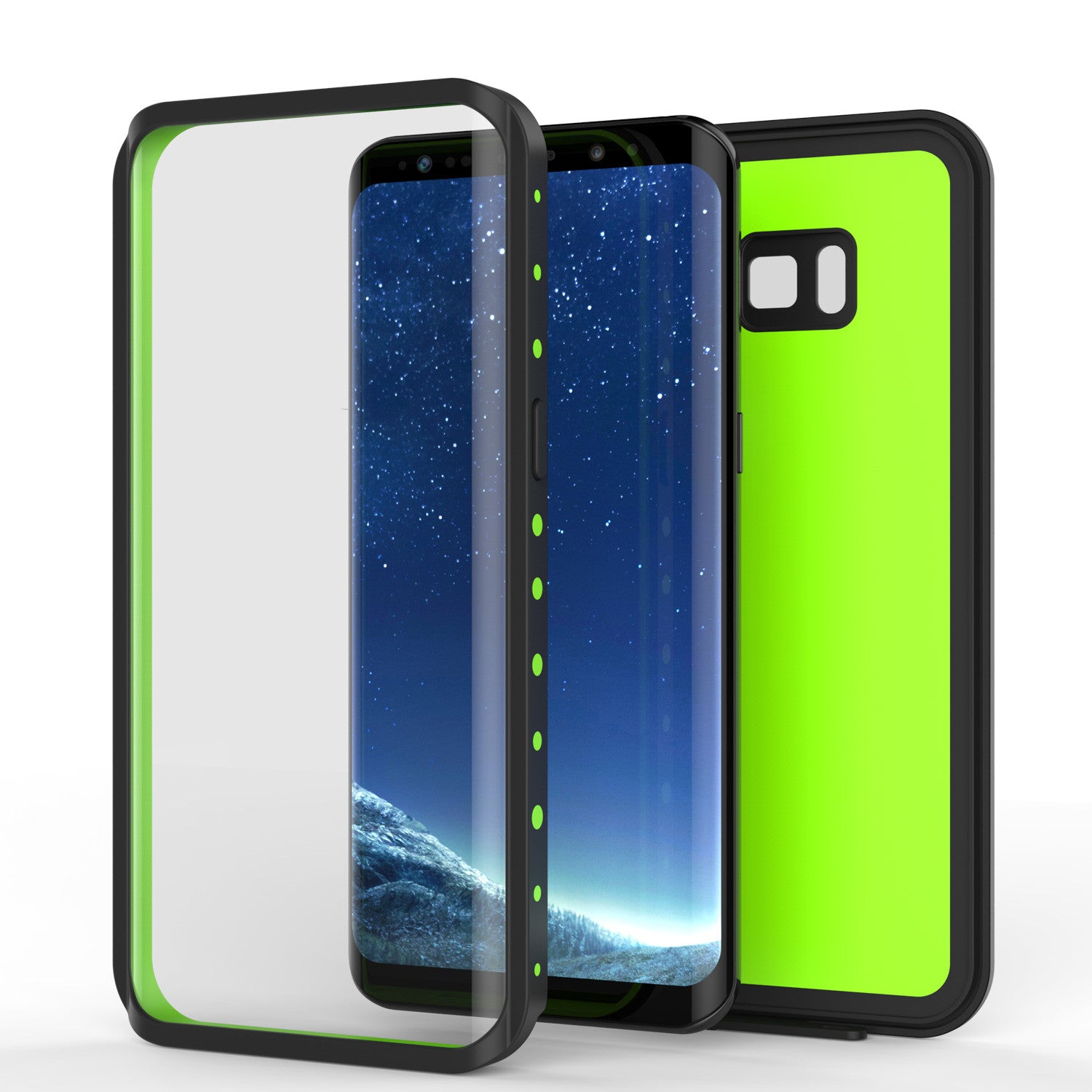 Galaxy S8 Waterproof Case PunkCase StudStar Light Green Thin 6.6ft Underwater IP68 ShockProof