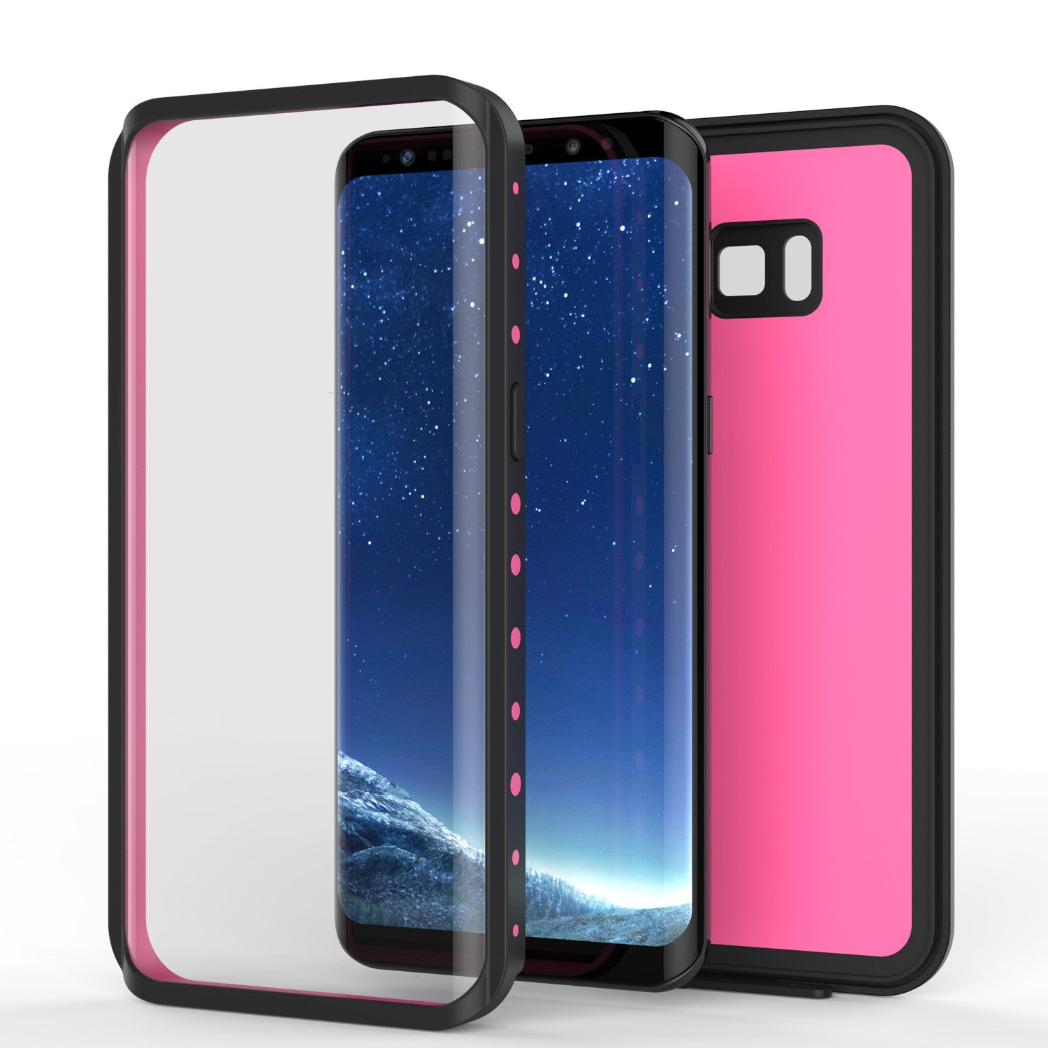 Galaxy S8 Waterproof Case PunkCase StudStar Pink Thin