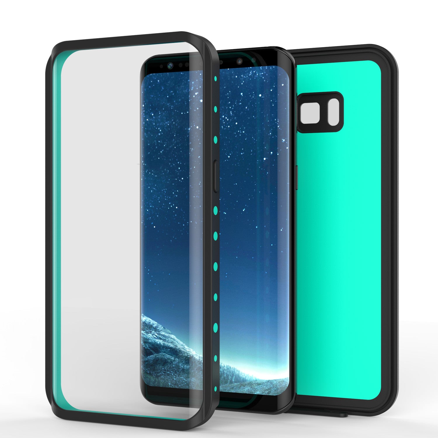 Galaxy S8 Plus Waterproof Case PunkCase StudStar Teal Thin 6.6ft Underwater IP68 Shock/Snow Proof