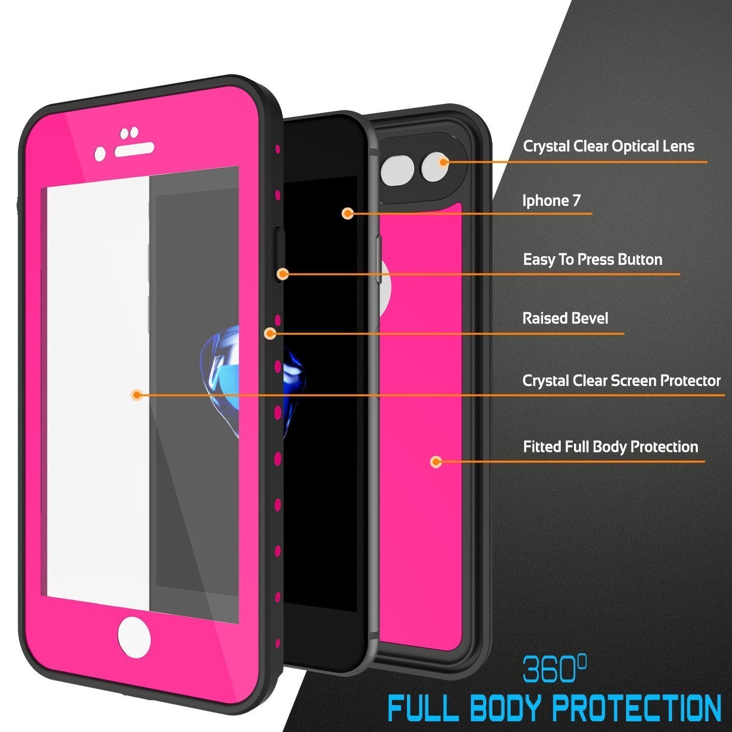 iPhone SE (4.7") Waterproof Case, Punkcase [Pink] [StudStar Series] [Slim Fit][IP68 Certified]  [Dirtproof] [Snowproof]