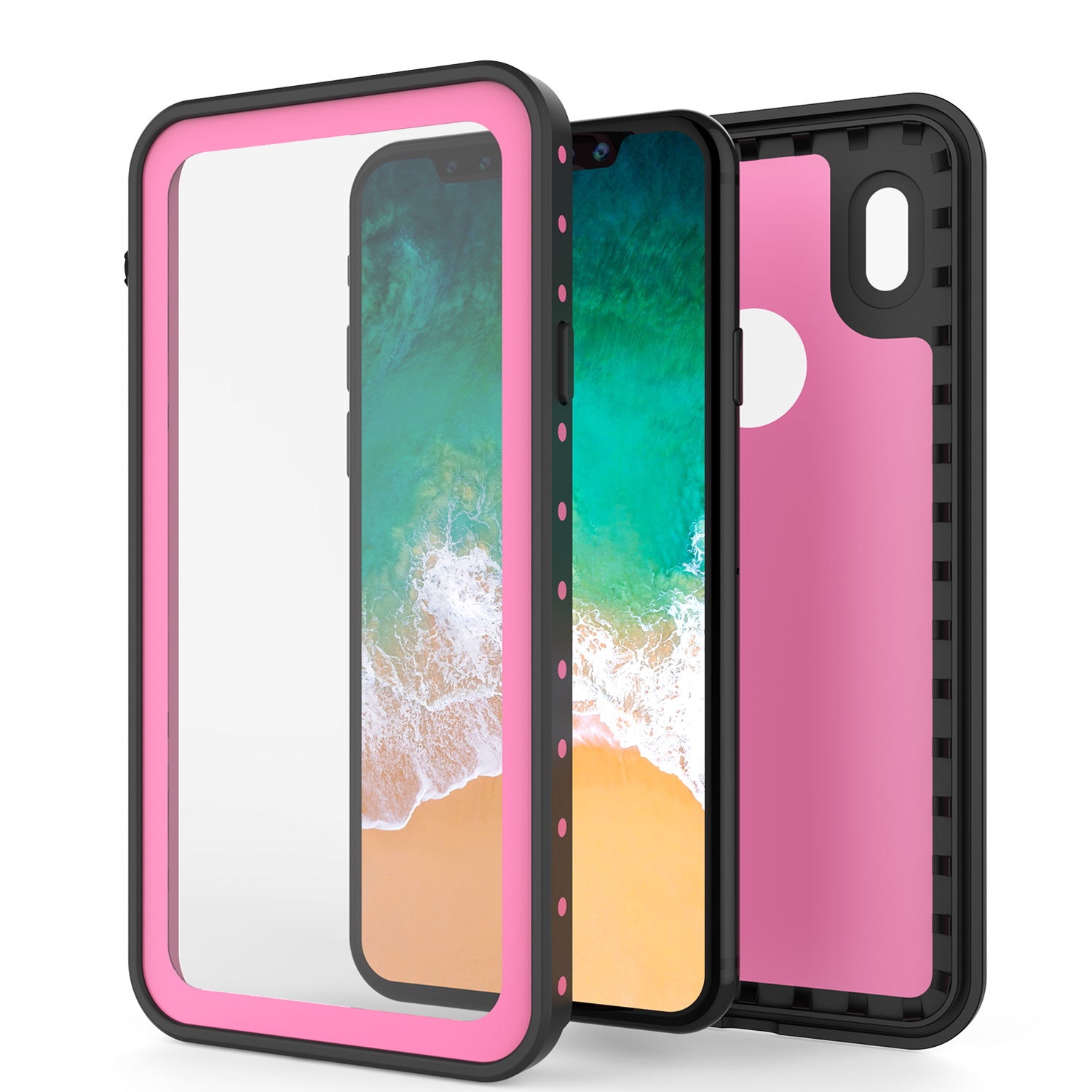iPhone X Waterproof IP68 Case, Punkcase [Pink] [StudStar Series] [Slim Fit] [Dirtproof]
