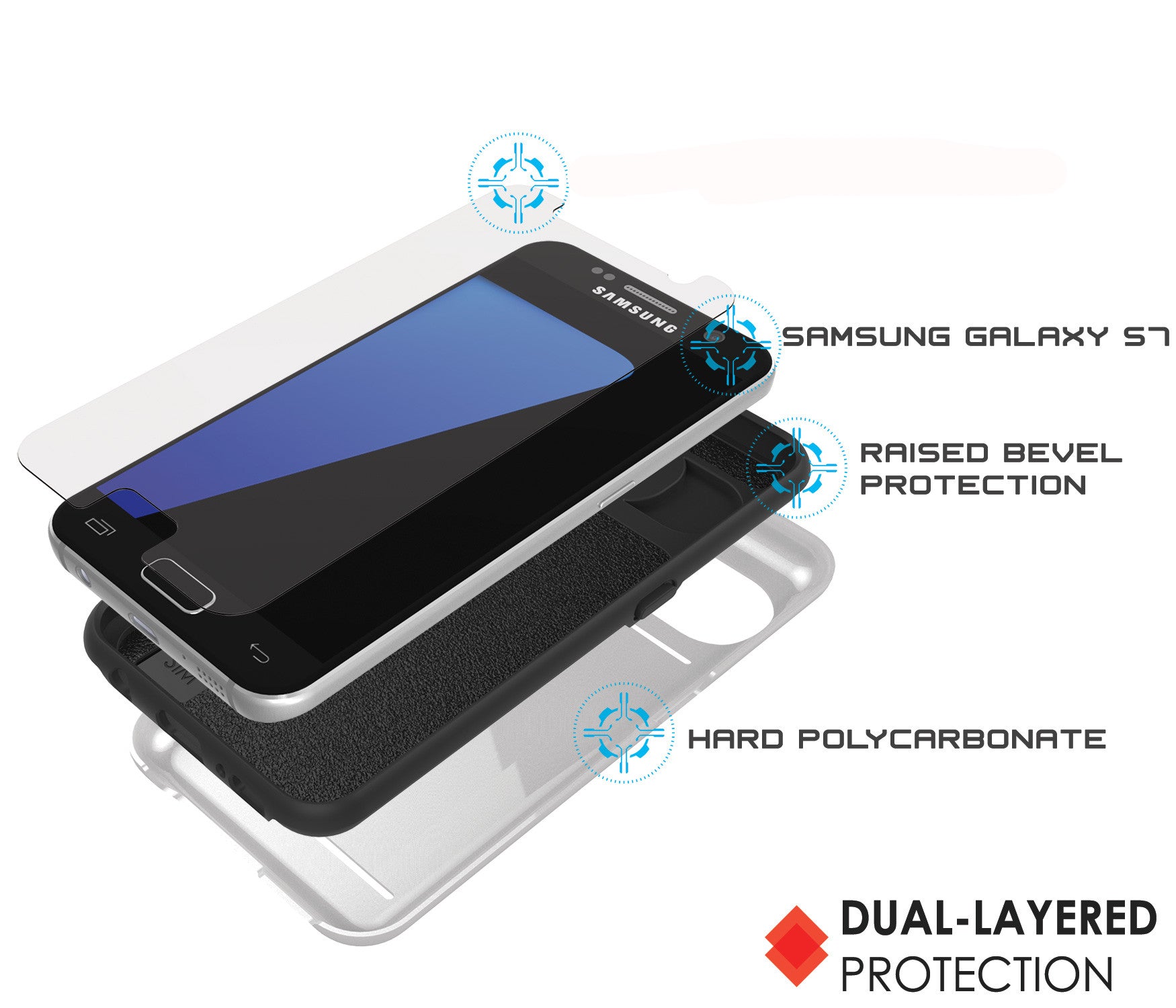 Galaxy S7 EDGE Case PunkCase CLUTCH White Series Slim Armor Soft Cover Case w/ Screen Protector