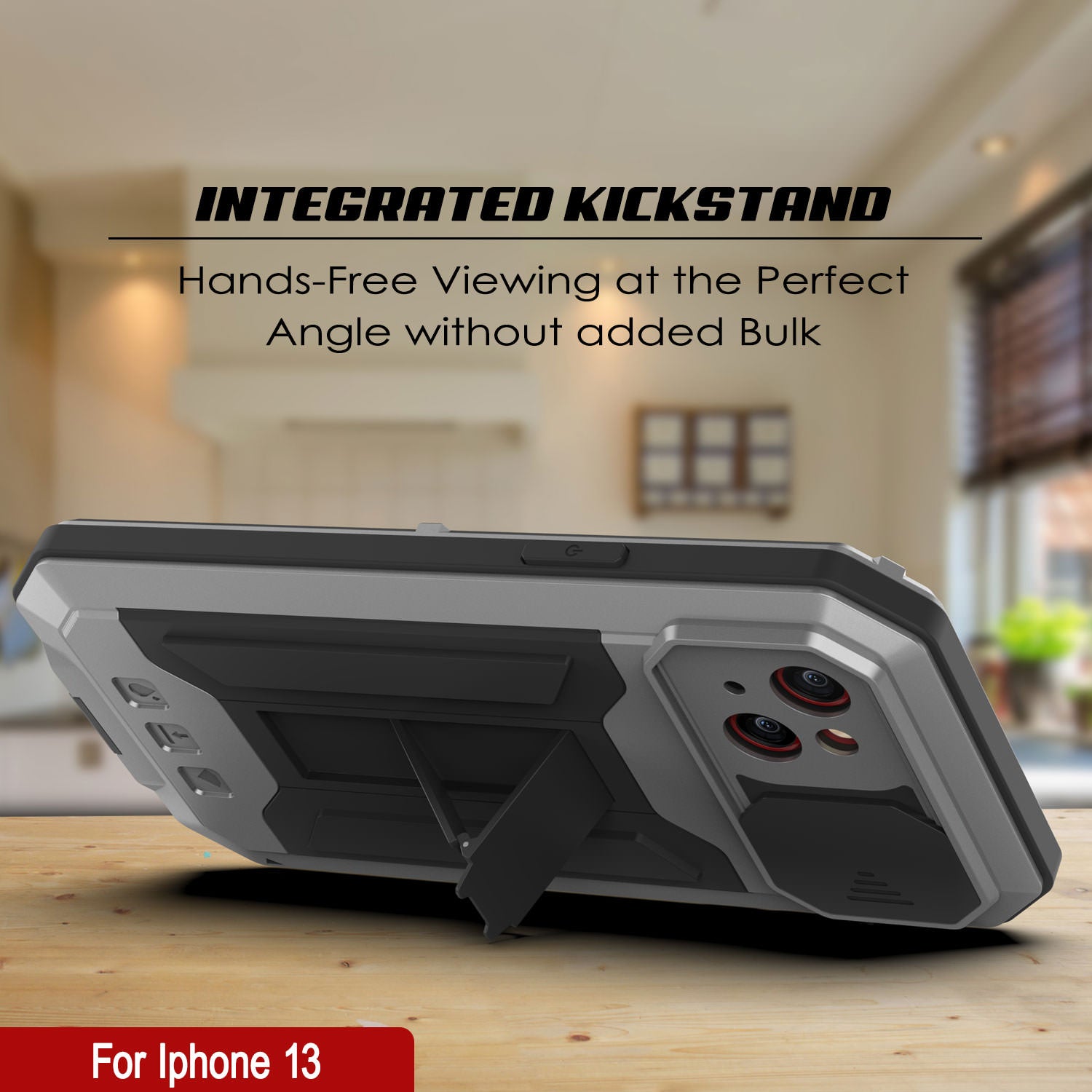 iPhone 13 Metal 2.0 Case, Heavy Duty Military Grade Armor Cover [shock proof] Full Body Hard [Silver]