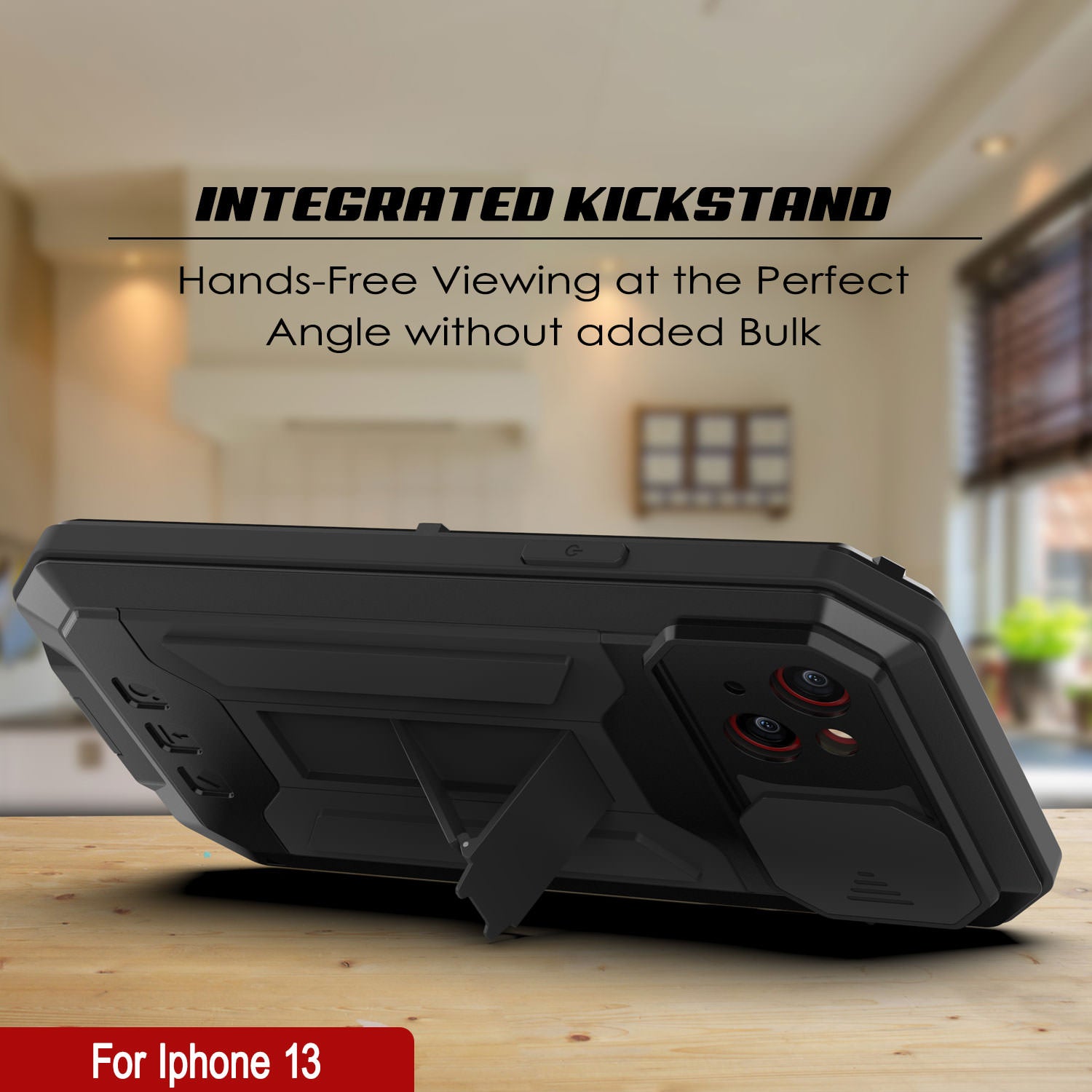 iPhone 13 Metal 2.0 Case, Heavy Duty Military Grade Armor Cover [shock proof] Full Body Hard [Black]