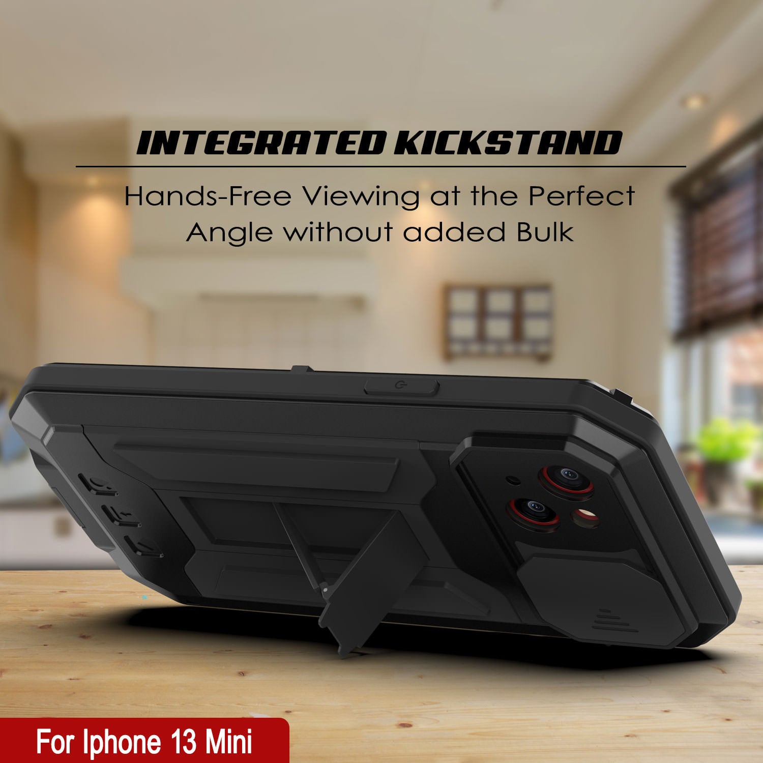 iPhone 13 Mini Metal 2.0 Case, Heavy Duty Military Grade Armor Cover [shock proof] Full Body Hard [Black]