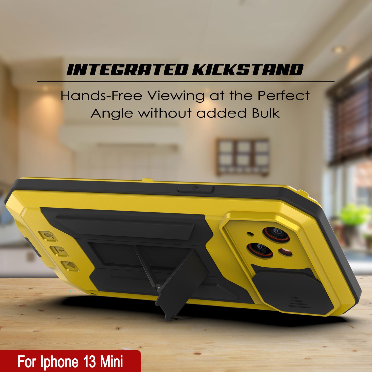 iPhone 13 Mini Metal 2.0 Case, Heavy Duty Military Grade Armor Cover [shock proof] Full Body Hard [Neon]