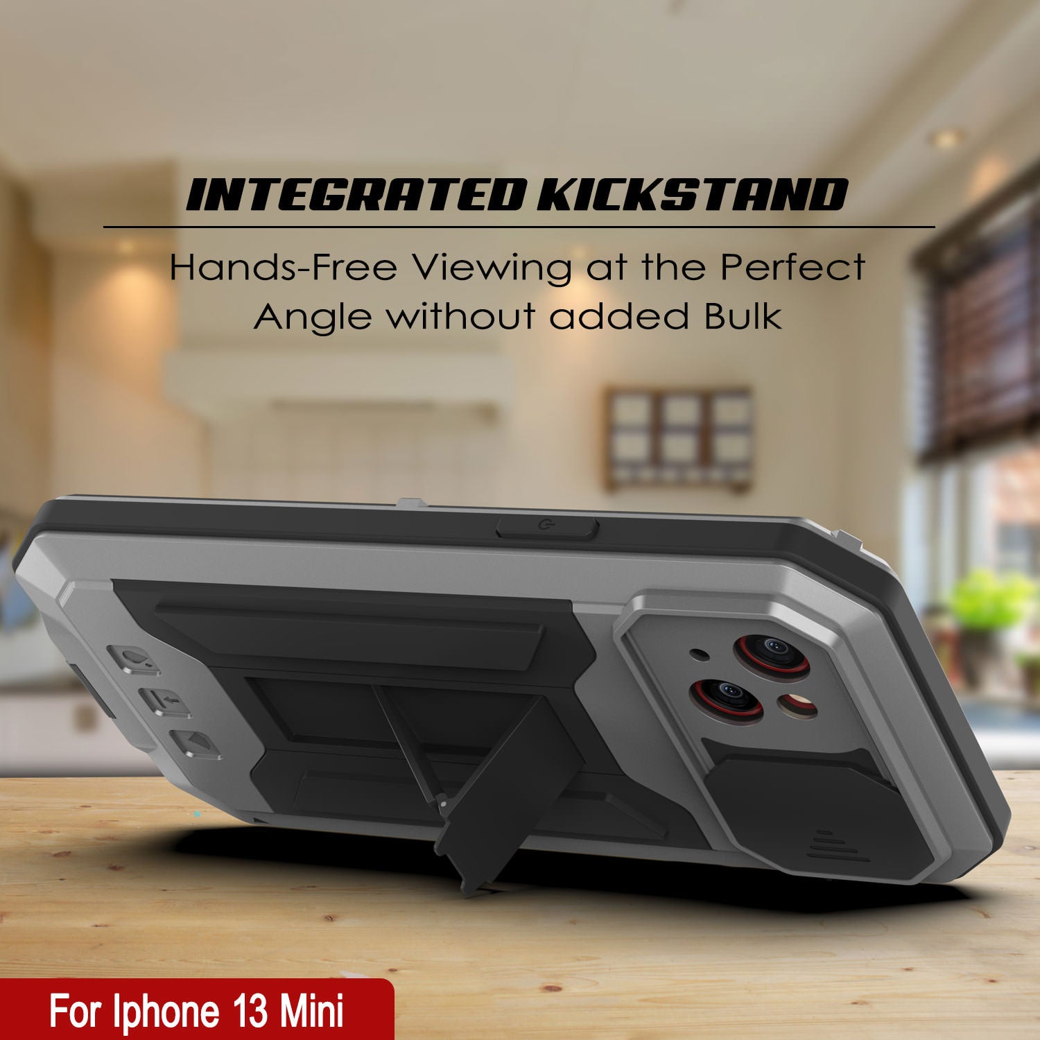 iPhone 13 Mini Metal 2.0 Case, Heavy Duty Military Grade Armor Cover [shock proof] Full Body Hard [Silver]