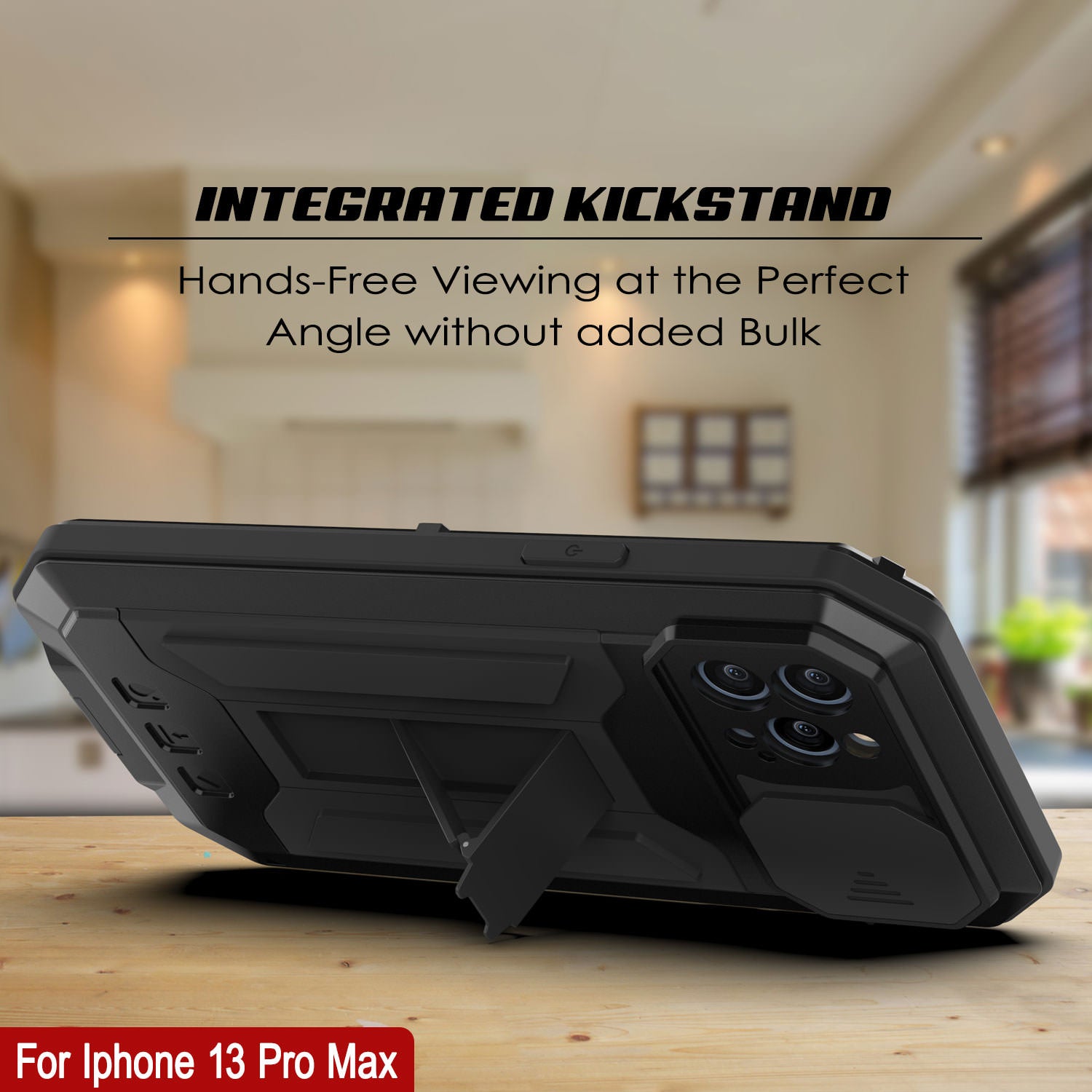 iPhone 13 Pro Max Metal 2.0 Case, Heavy Duty Military Grade Armor Cover [shock proof] Full Body Hard [Black]