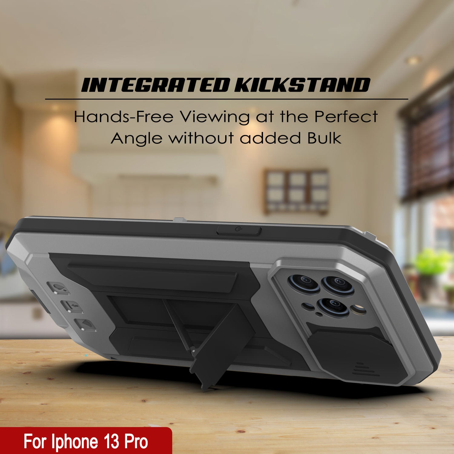 iPhone 13 Pro Metal 2.0 Case, Heavy Duty Military Grade Armor Cover [shock proof] Full Body Hard [Silver]