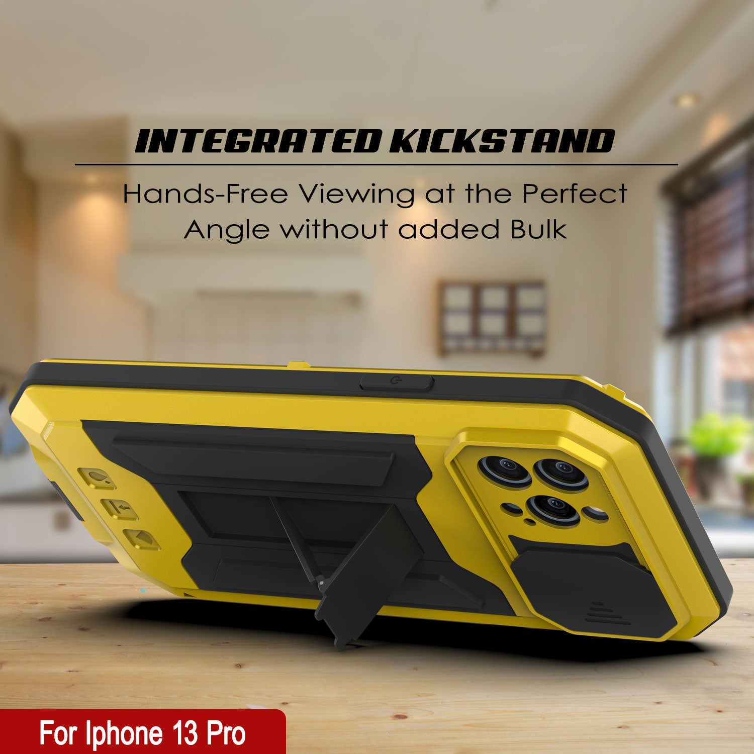 iPhone 13 Pro Metal 2.0 Case, Heavy Duty Military Grade Armor Cover [shock proof] Full Body Hard [Neon]