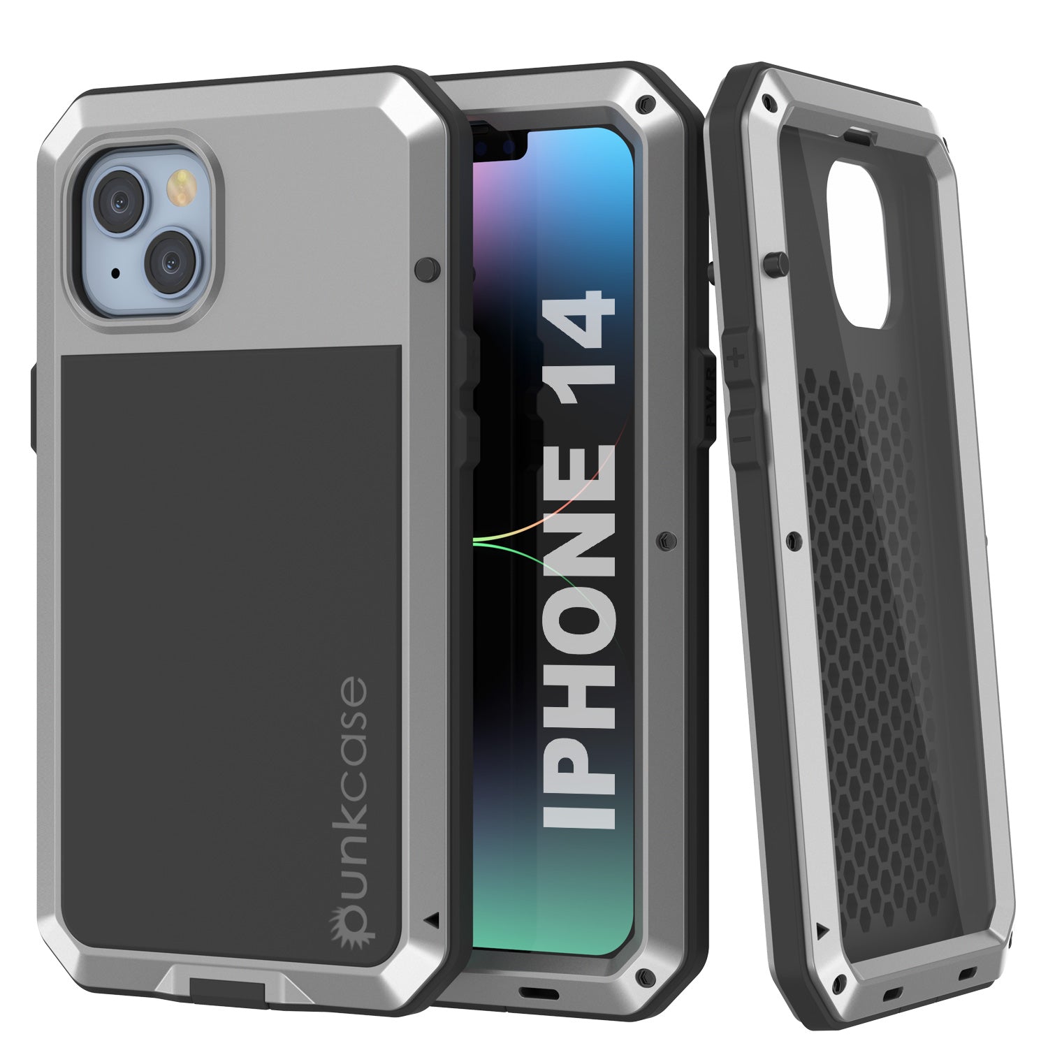 Punkcase Custodia Metallica Per IPhone 14 | Grado Militare Anti Urto | Cover In Alluminio E TPU Con Vetro Temperato Incluso | Dissipazione A Nido D'Ape