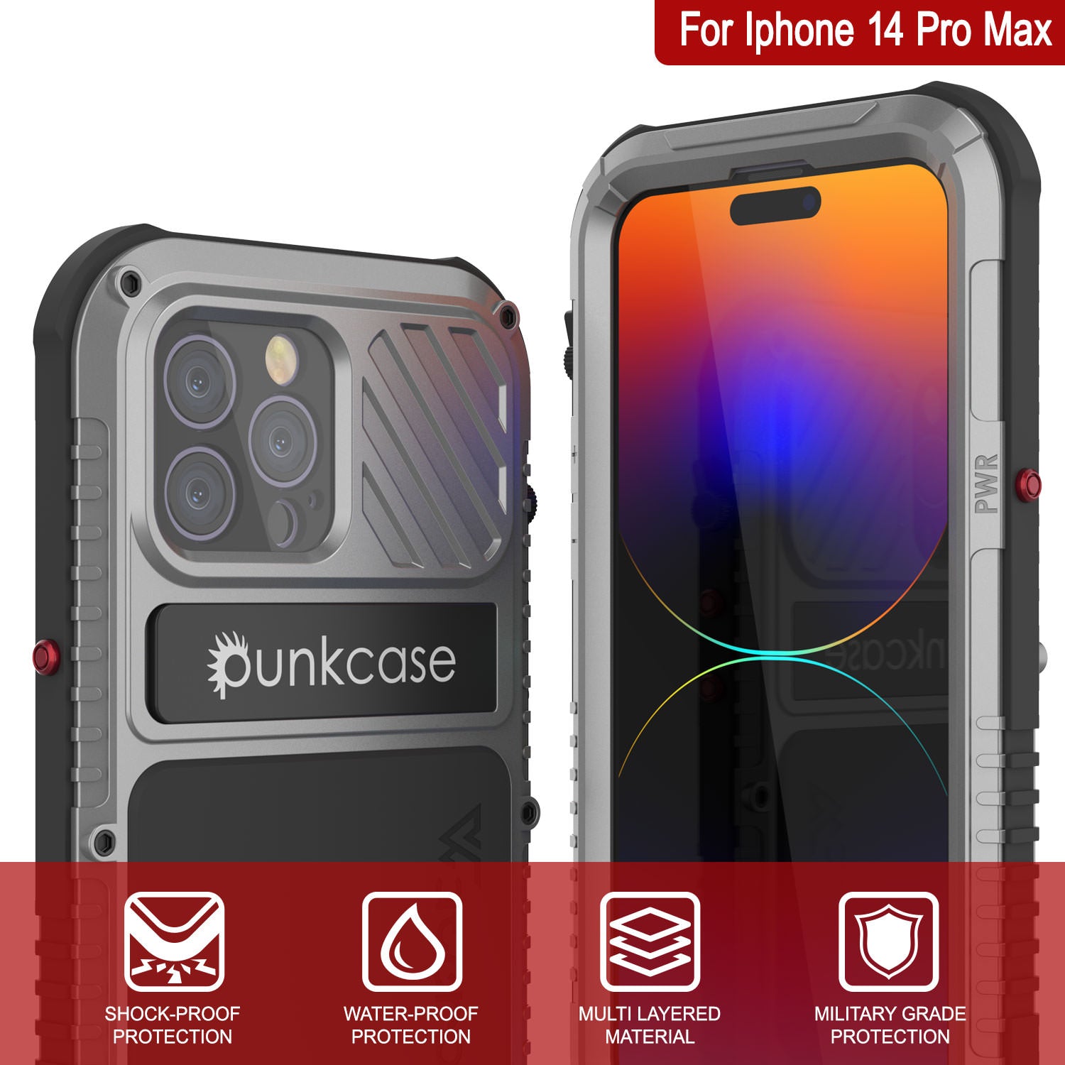 Compatible with iPhone 15 Pro Max Metal Case, Heavy Duty Rugged Military  Grade Aluminum Metal Bumper Shockproof Anti-Scratch Drop Protection Phone