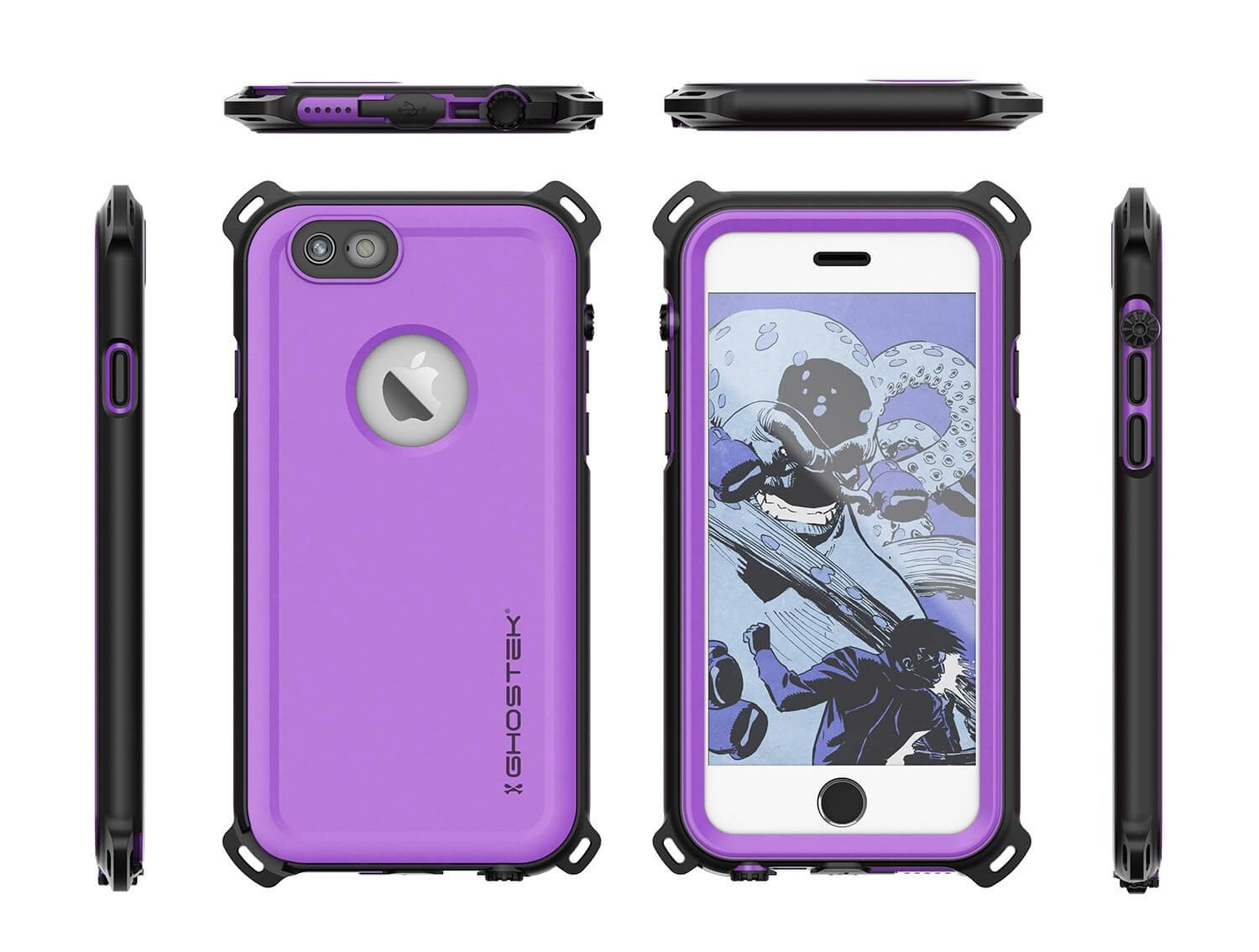 iPhone 6S/6 Waterproof Case, Ghostek® Nautical Purple Series| Underwater | Aluminum Frame