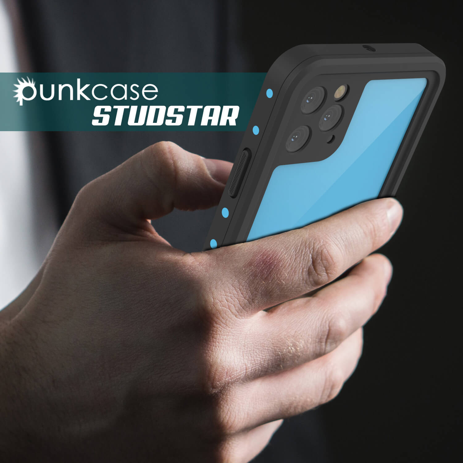 iPhone 11 Pro Max Waterproof IP68 Case, Punkcase [Light blue] [StudStar Series] [Slim Fit] [Dirtproof]