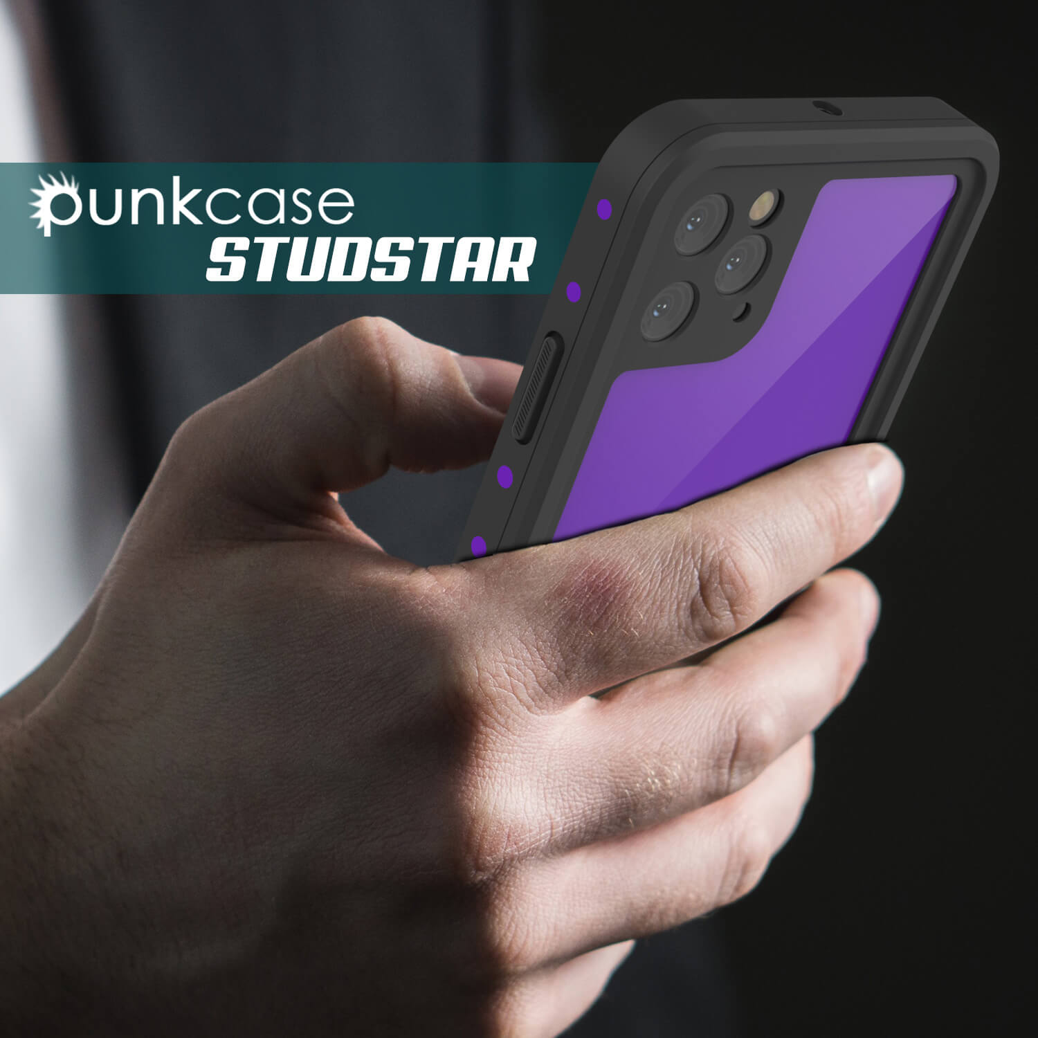 iPhone 11 Pro Max Waterproof IP68 Case, Punkcase [Purple] [StudStar Series] [Slim Fit] [Dirtproof]