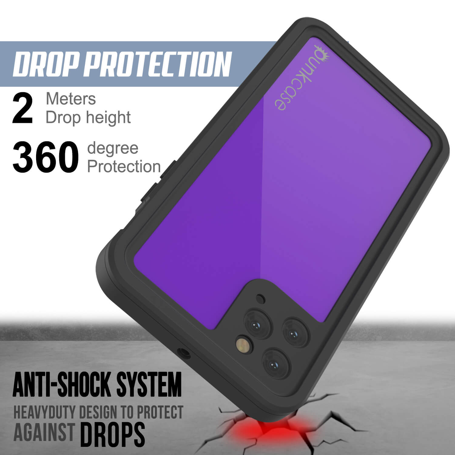 iPhone 11 Pro Max Waterproof IP68 Case, Punkcase [Purple] [StudStar Series] [Slim Fit] [Dirtproof]
