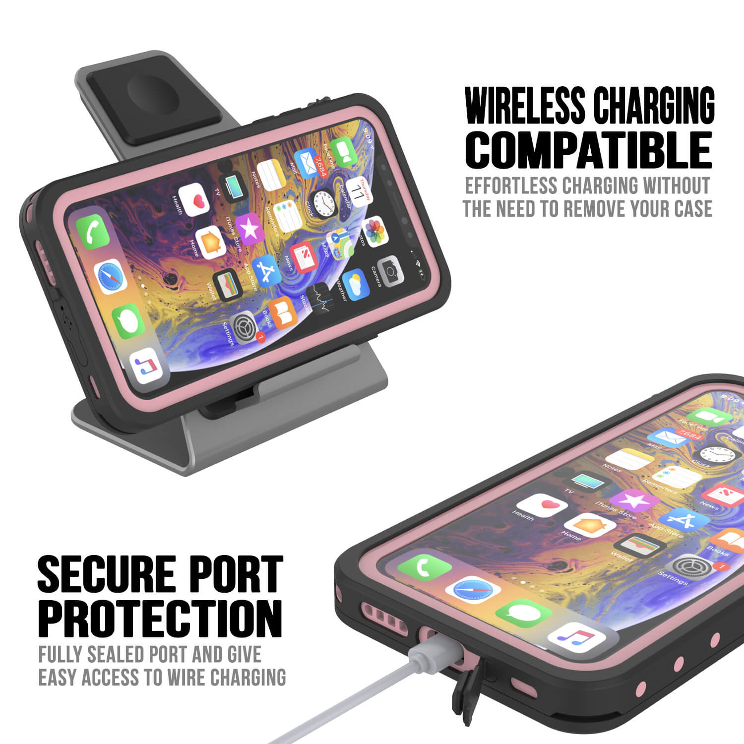 iPhone 11 Waterproof IP68 Case, Punkcase [Pink] [StudStar