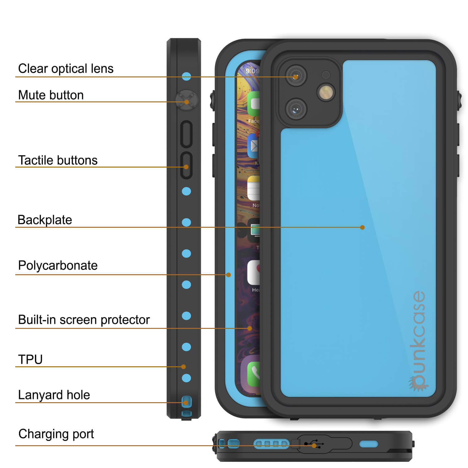 激安単価で iPhone 11 blue [Light Punkcase Case, IP68 Waterproof スマートフォン本体