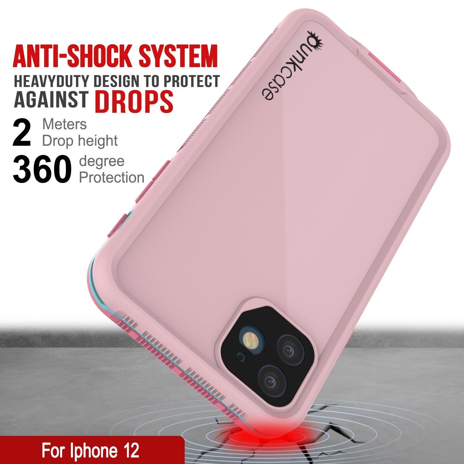 Punkcase iPhone 13 Waterproof Case [Aqua Series] Armor Cover [Pink]