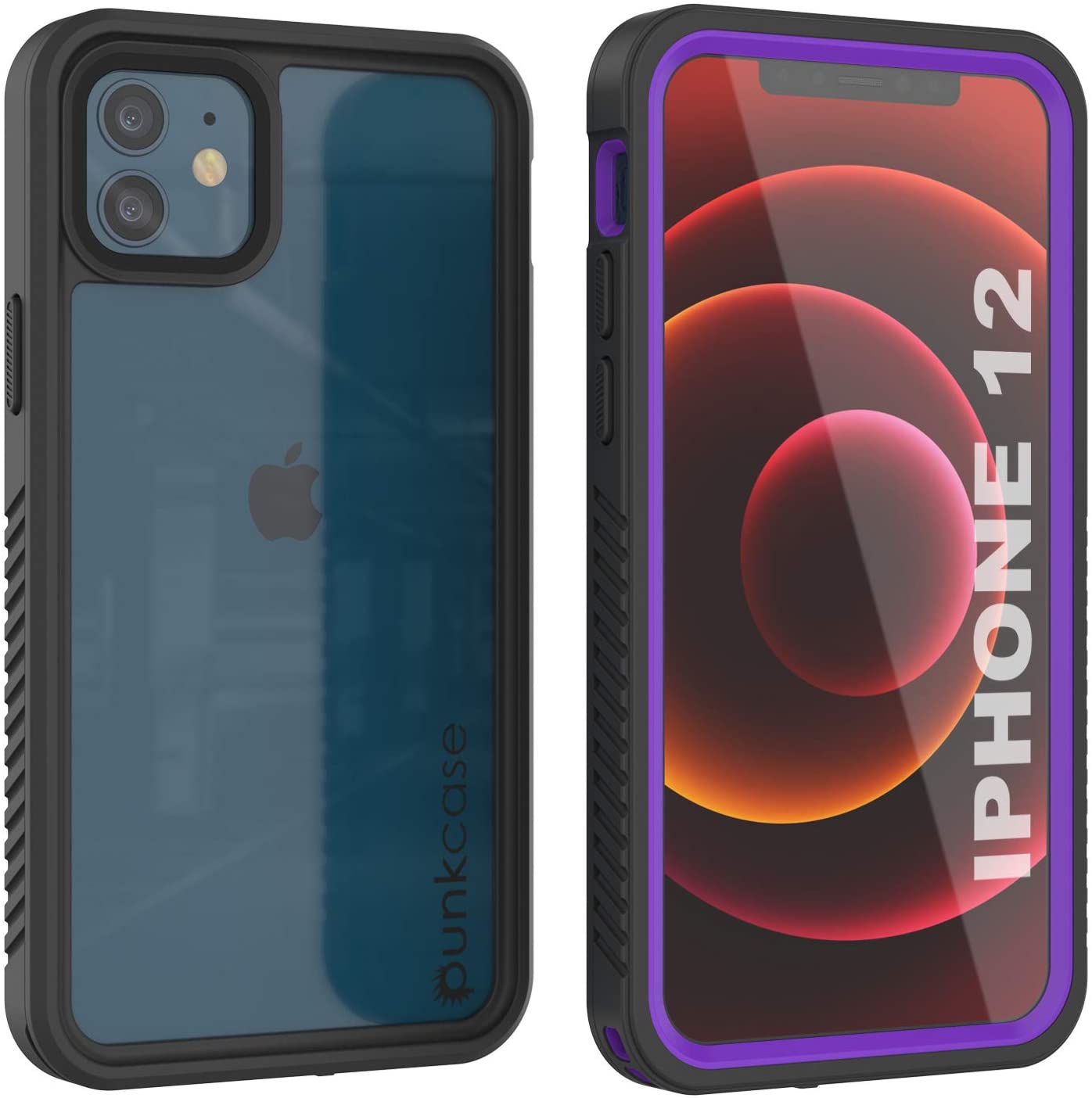 iPhone 12  Waterproof Case, Punkcase [Extreme Series] Armor Cover W/ Built In Screen Protector [Purple]
