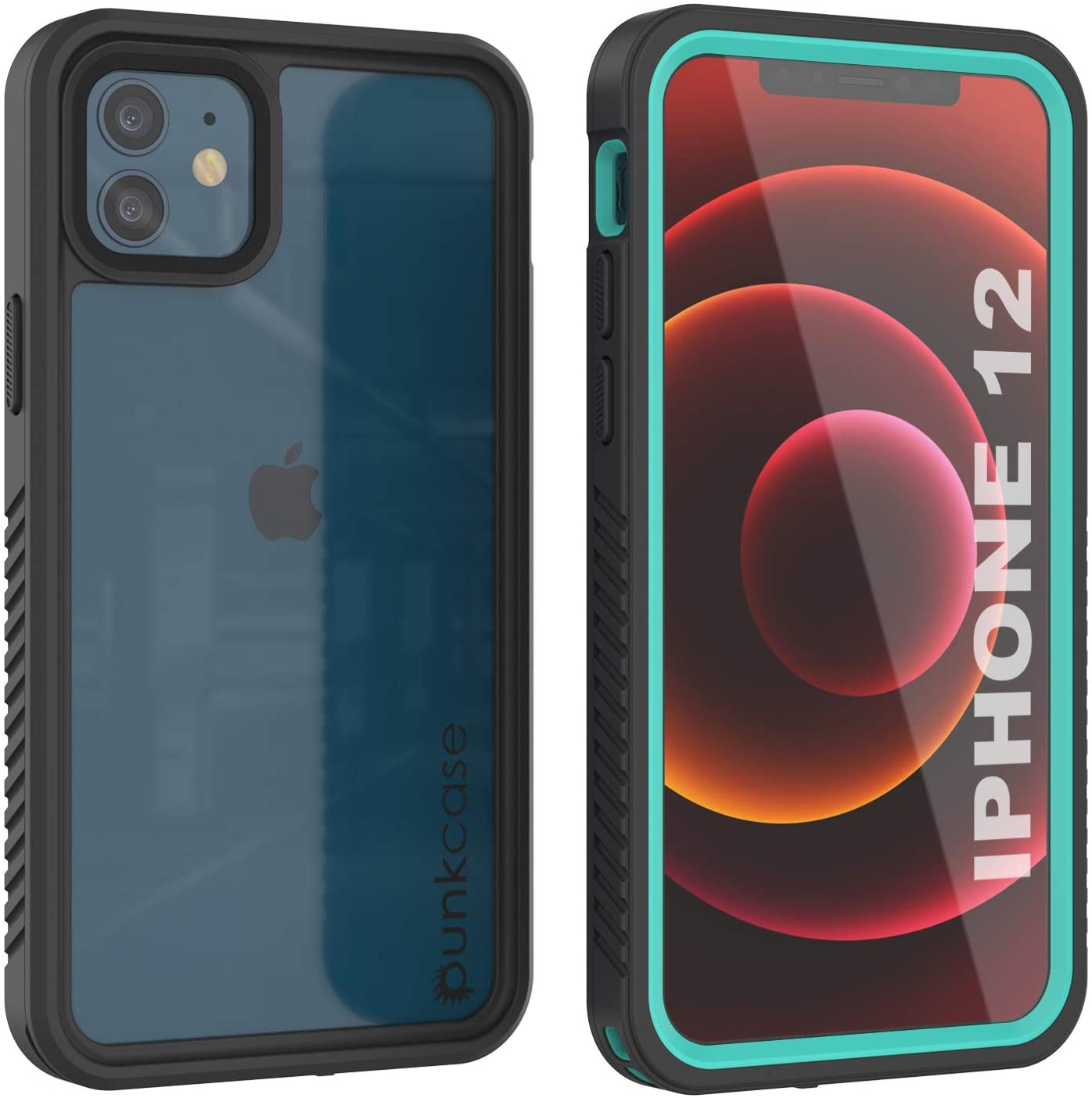 iPhone 12  Waterproof Case, Punkcase [Extreme Series] Armor Cover W/ Built In Screen Protector [Teal]