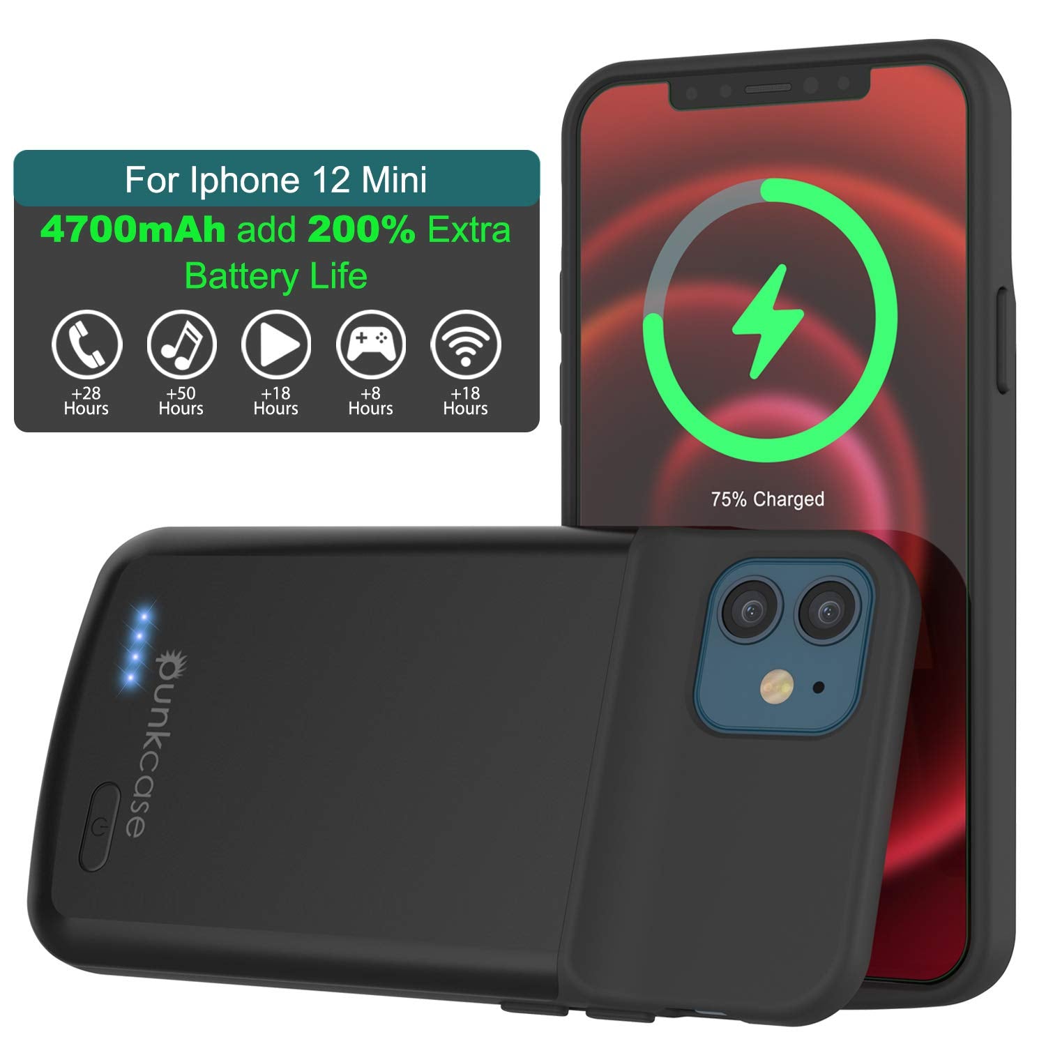 Funda con cargador de batería de 10000Mah para iphone 14 Plus, 12 Mini, 12, 13, 14 Pro Max Funda con cargador de batería de 10000Mah para iphone 14 Plus, 12 Mini, 12, 13, 14 Pro Max