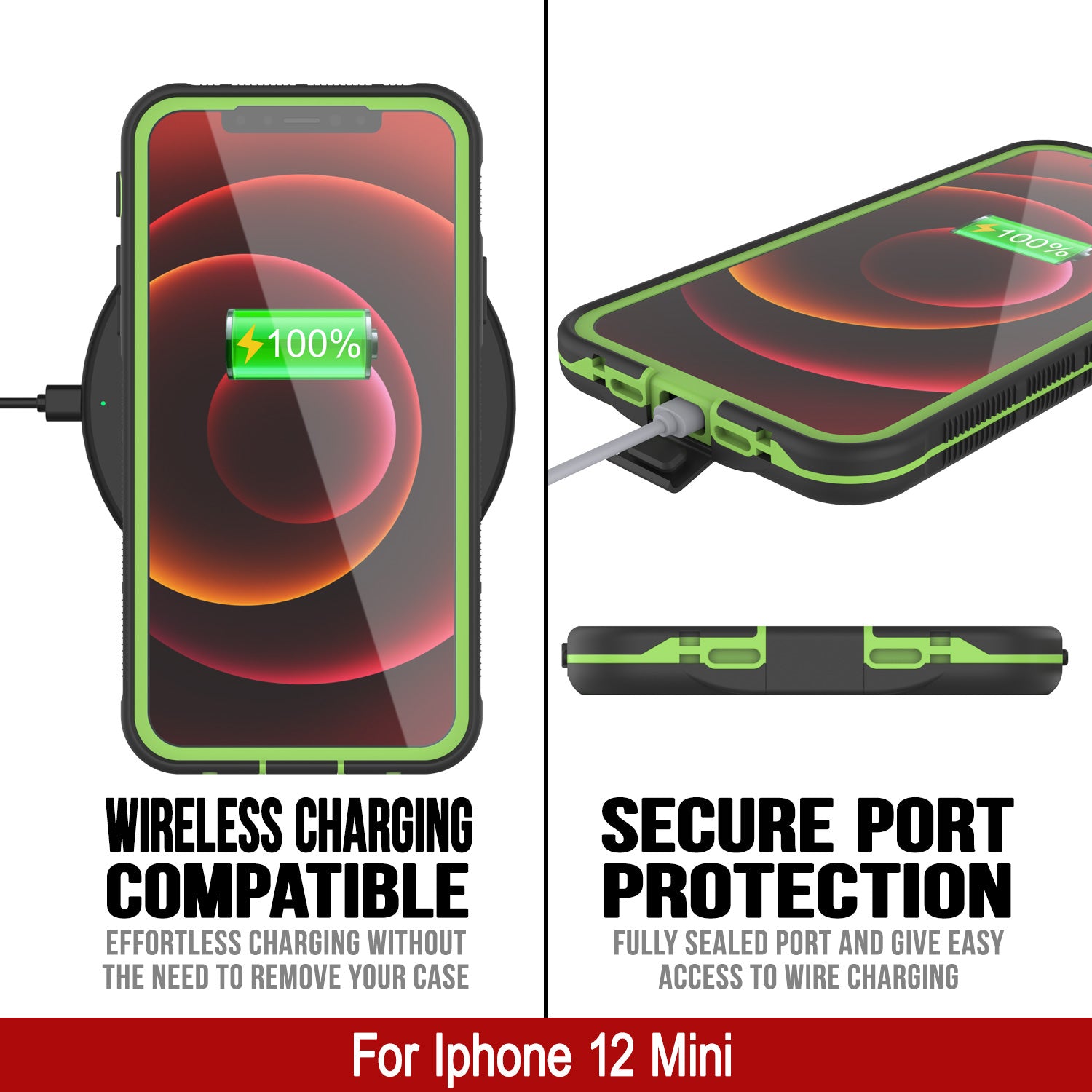 Punkcase iPhone 12 Mini Waterproof Case [Aqua Series] Armor Cover [Black]