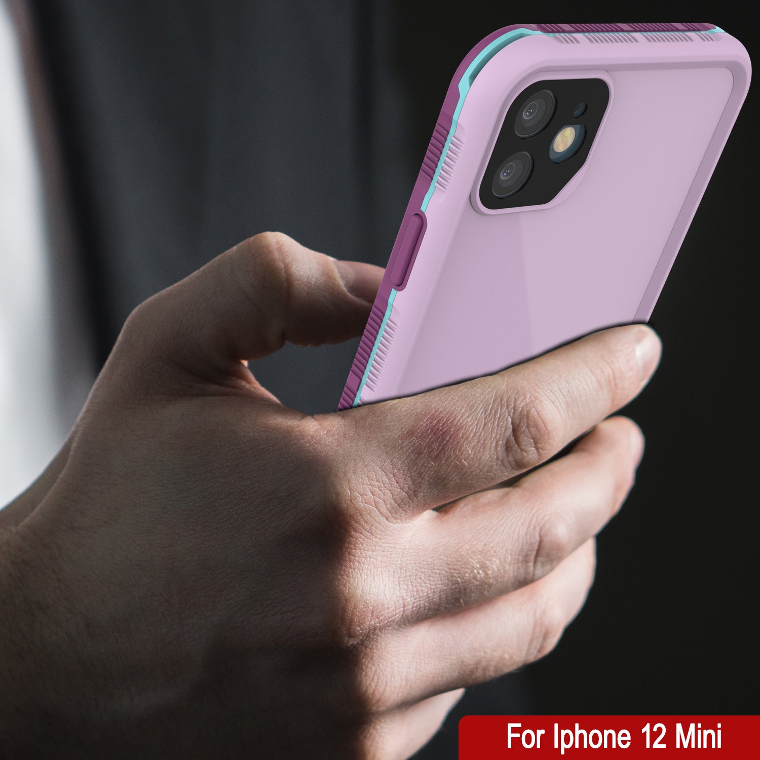 Punkcase iPhone 12 Mini Waterproof Case [Aqua Series] Armor Cover [Purple]