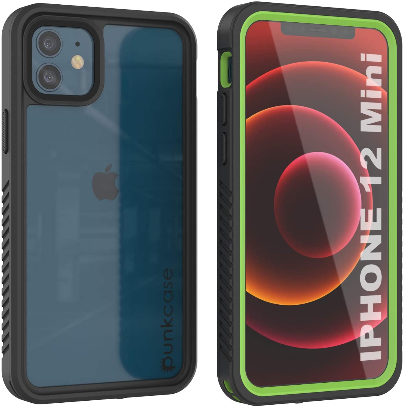 iPhone 12 Mini Waterproof Case, Punkcase [Extreme Series] Armor Cover W/ Built In Screen Protector [Light Green]