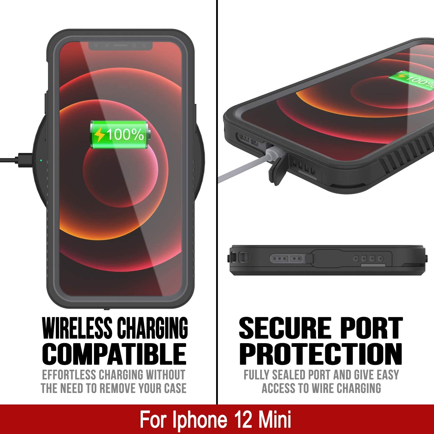 iPhone 12 Mini Waterproof Case, Punkcase [Extreme Series] Armor Cover W/ Built In Screen Protector [Light Green]