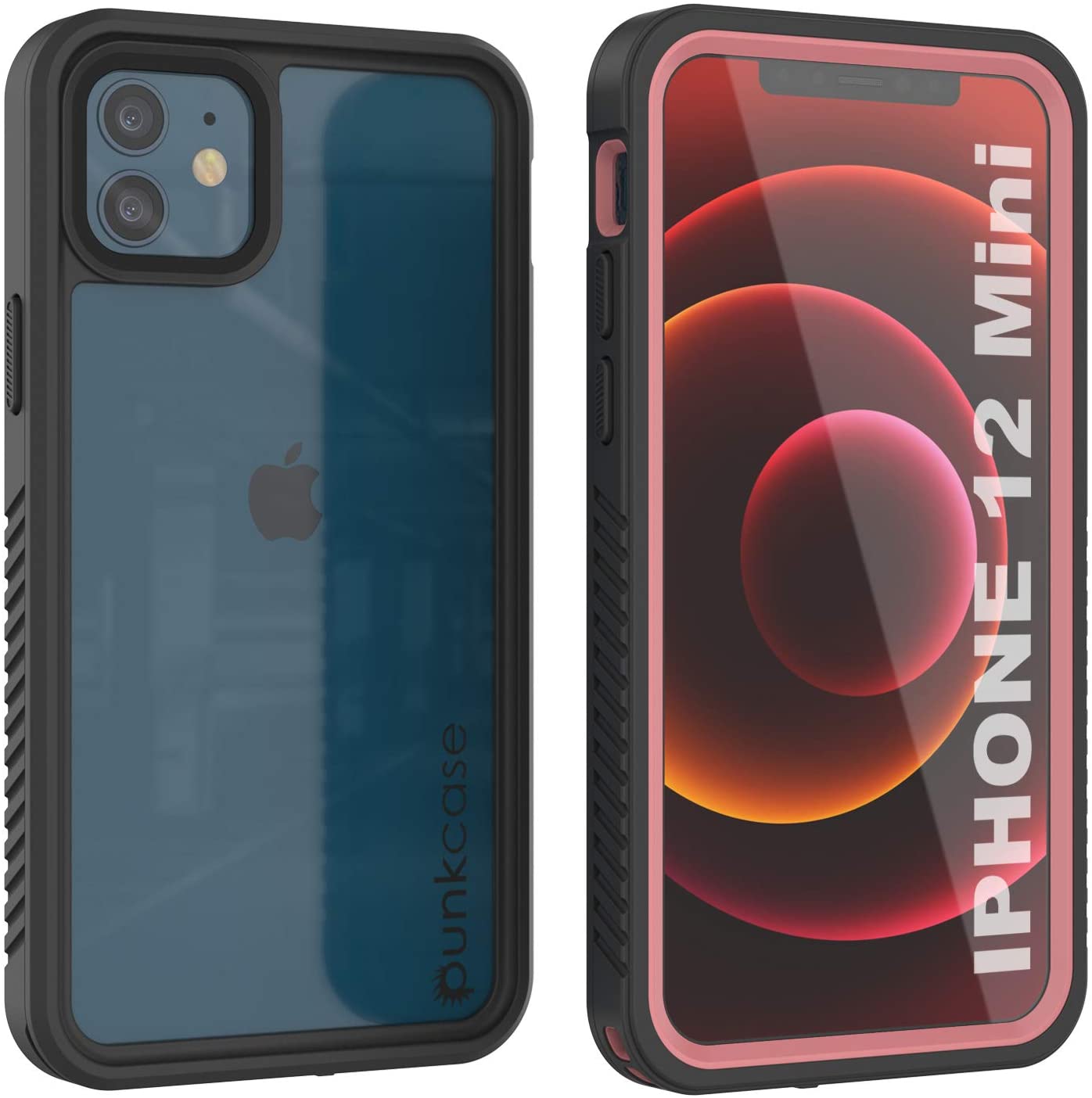 iPhone 12 Mini Waterproof Case, Punkcase [Extreme Series] Armor Cover W/ Built In Screen Protector [Pink]