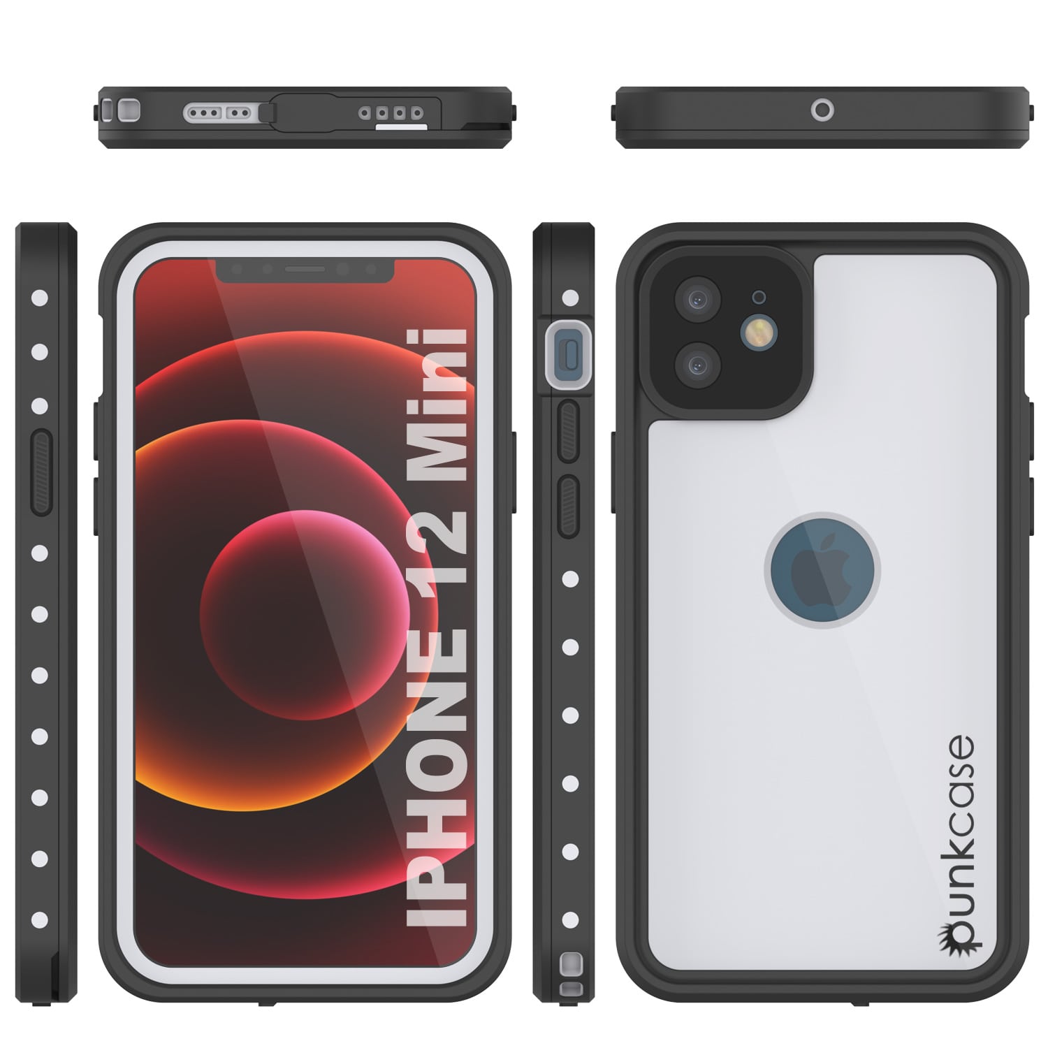 iPhone 12 Mini Waterproof IP68 Case, Punkcase [White] [StudStar Series] [Slim Fit] [Dirtproof]
