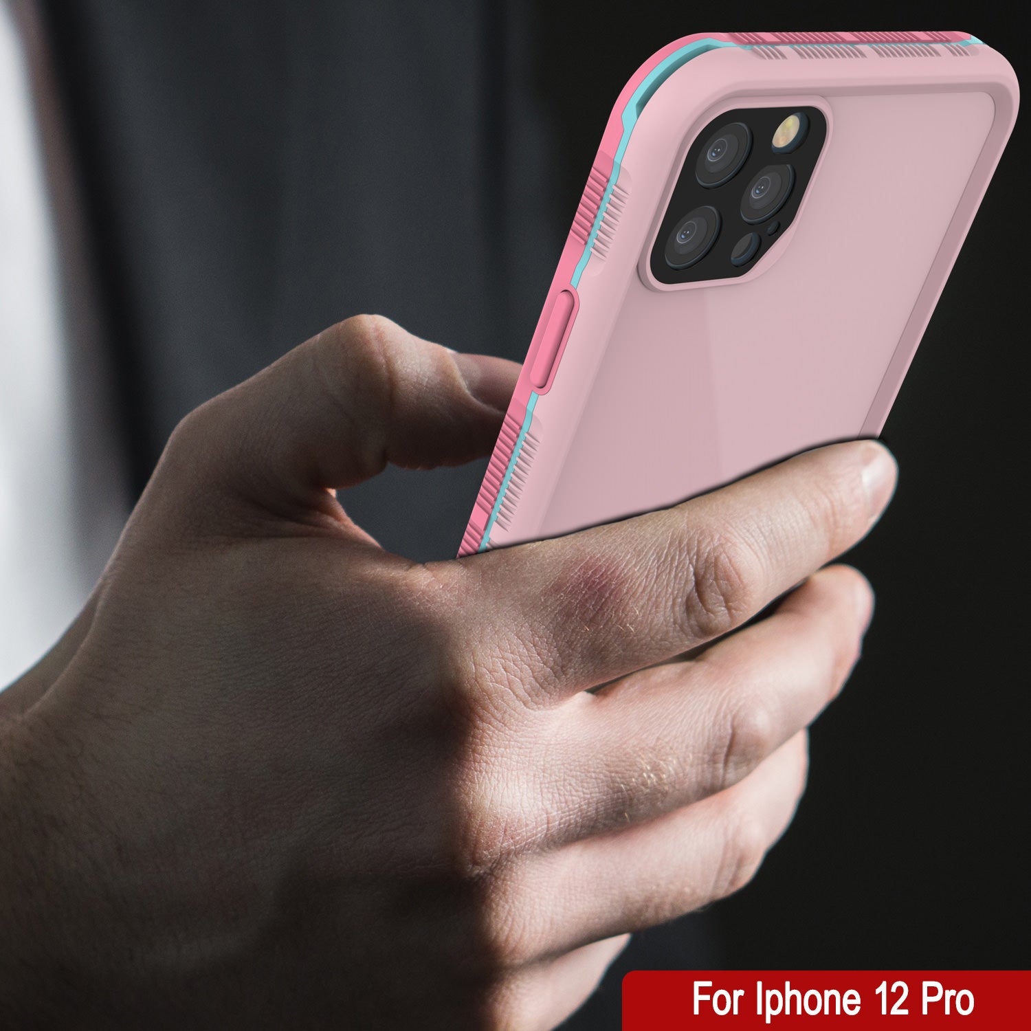 Punkcase iPhone 12 Pro Waterproof Case [Aqua Series] Armor Cover [Pink]