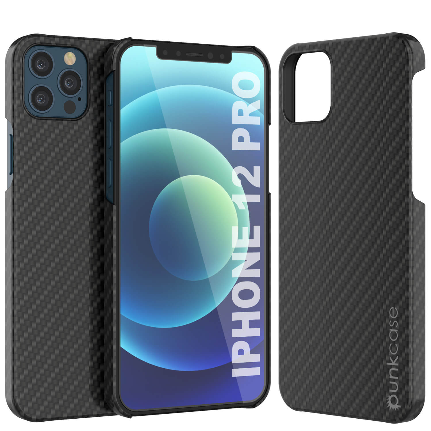 iPhone 12 Pro Case, Punkcase CarbonShield, Heavy Duty & Ultra Thin 2 Piece Dual Layer [shockproof]
