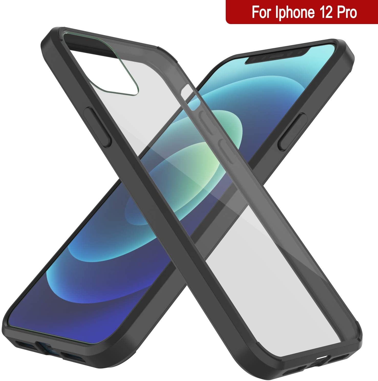 iPhone 12 Pro Case Punkcase® LUCID 2.0 Black Series w/ PUNK SHIELD Screen Protector | Ultra Fit