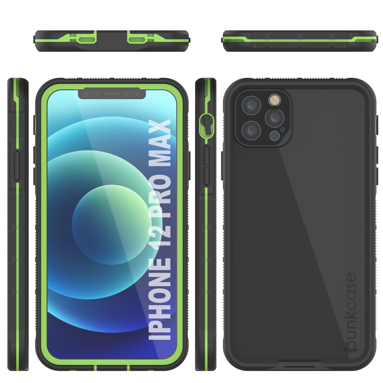 Punkcase iPhone 12 Pro Max Waterproof Case [Aqua Series] Armor Cover [Black]