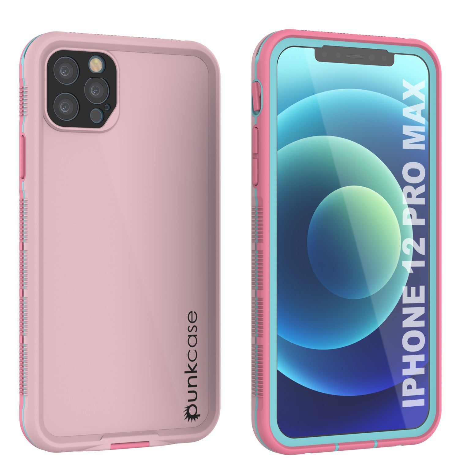 Punkcase iPhone 12 Pro Max Waterproof Case [Aqua Series] Armor Cover [Pink]