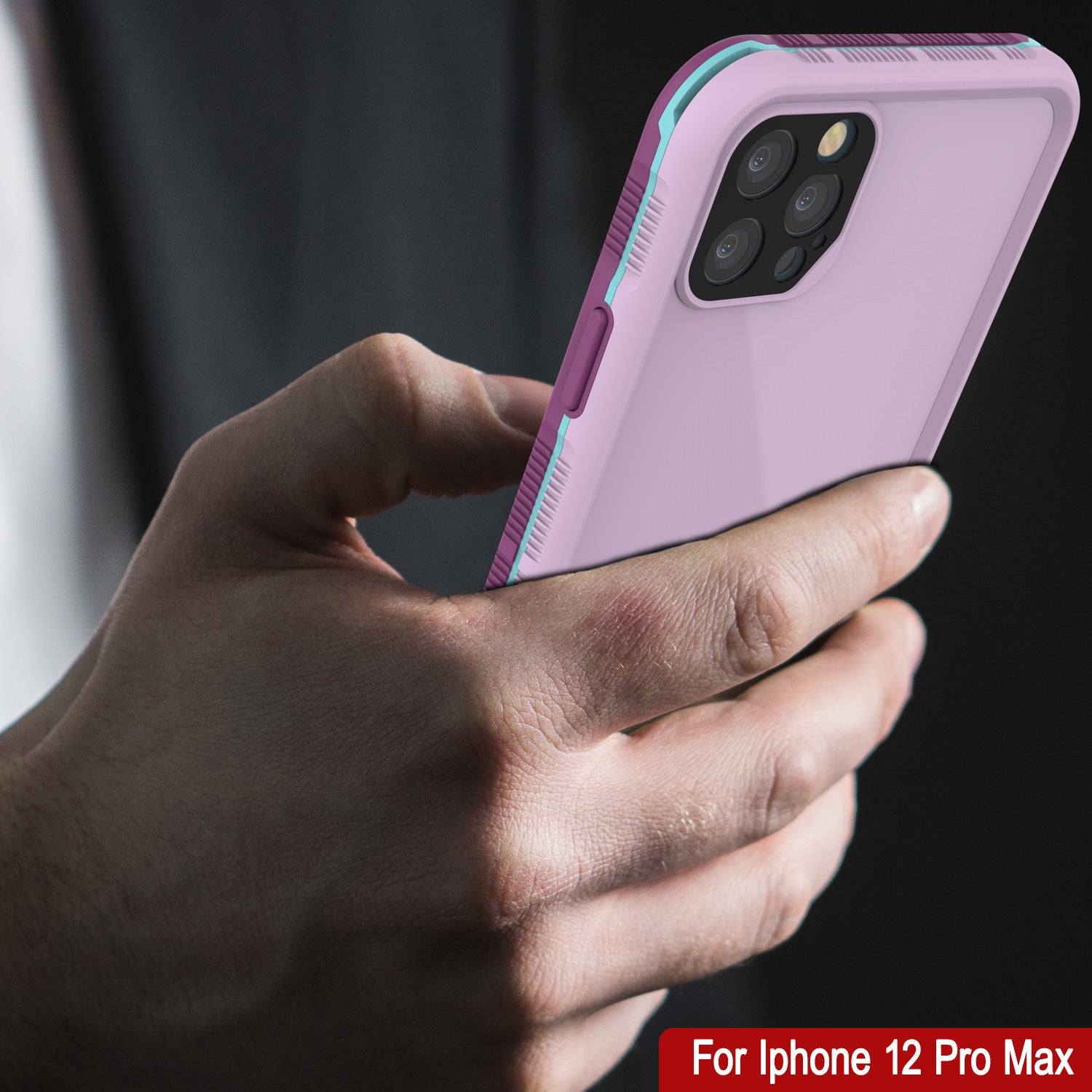 Punkcase iPhone 12 Pro Max Waterproof Case [Aqua Series] Armor Cover [Purple]