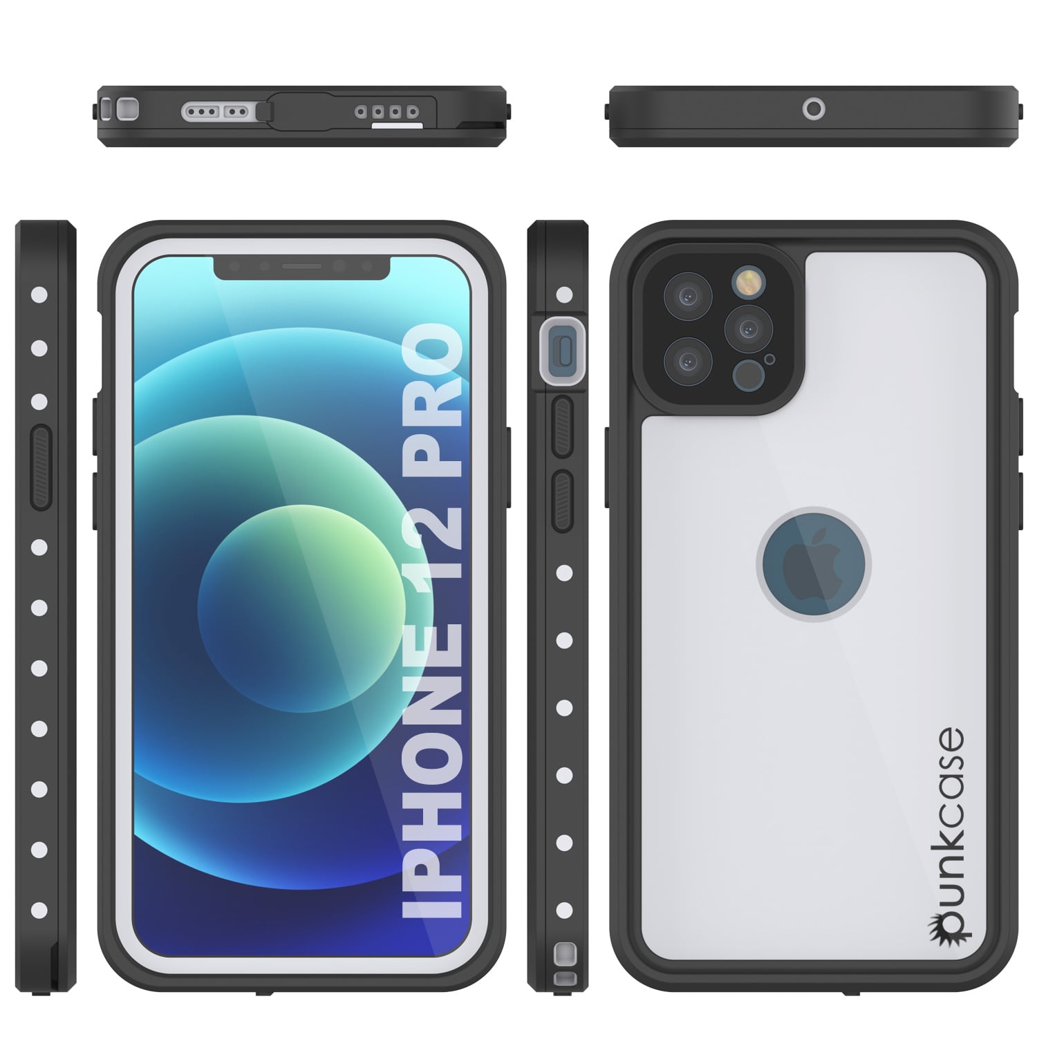 iPhone 12 Pro Waterproof IP68 Case, Punkcase [White] [StudStar Series] [Slim Fit] [Dirtproof]