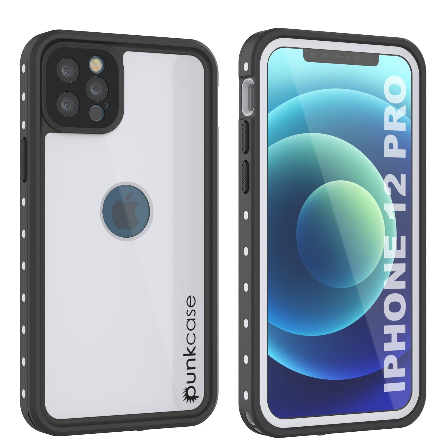 iPhone 12 Pro Waterproof IP68 Case, Punkcase [White] [StudStar Series] [Slim Fit] [Dirtproof]