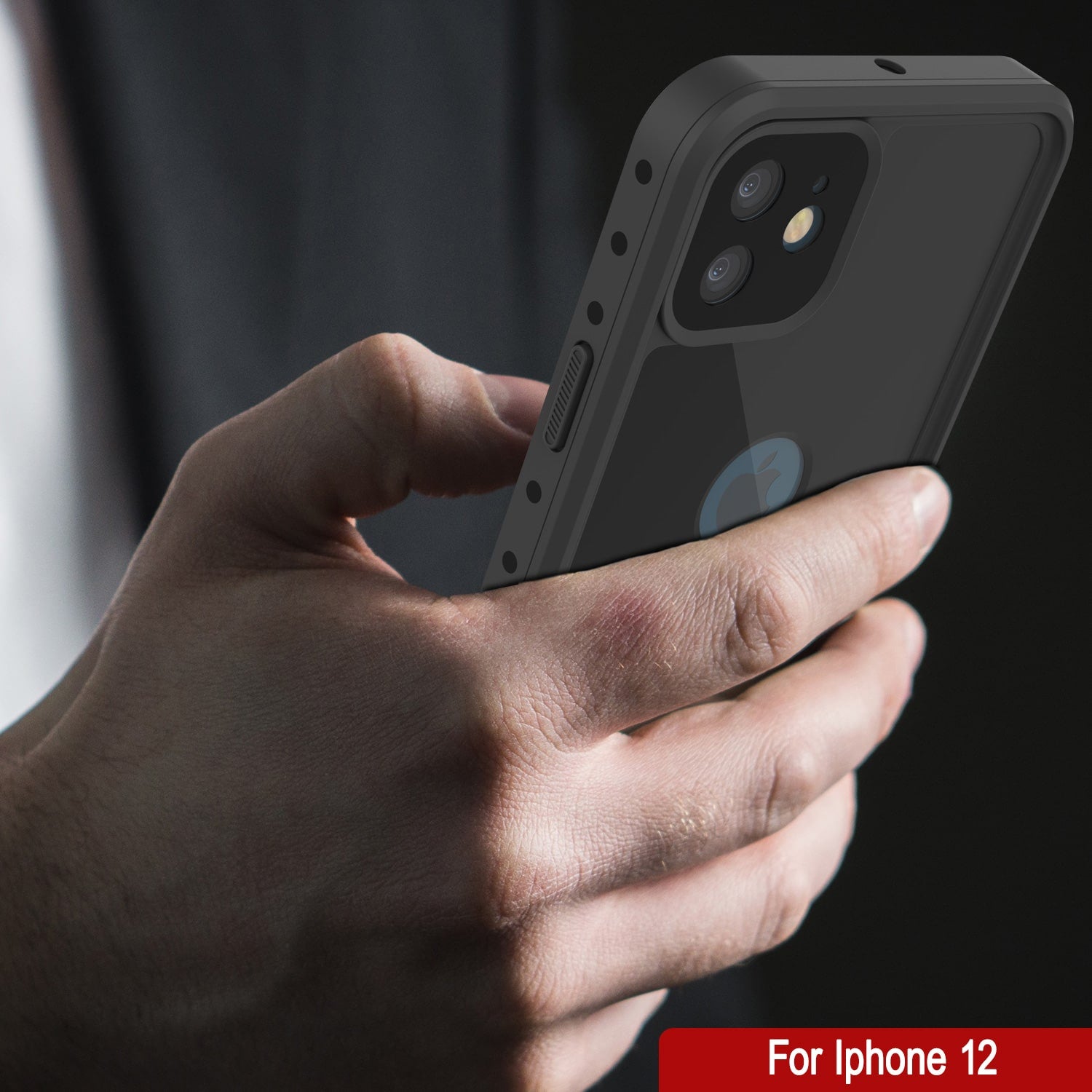 iPhone 12 Waterproof IP68 Case, Punkcase [Black] [StudStar Series] [Slim Fit]