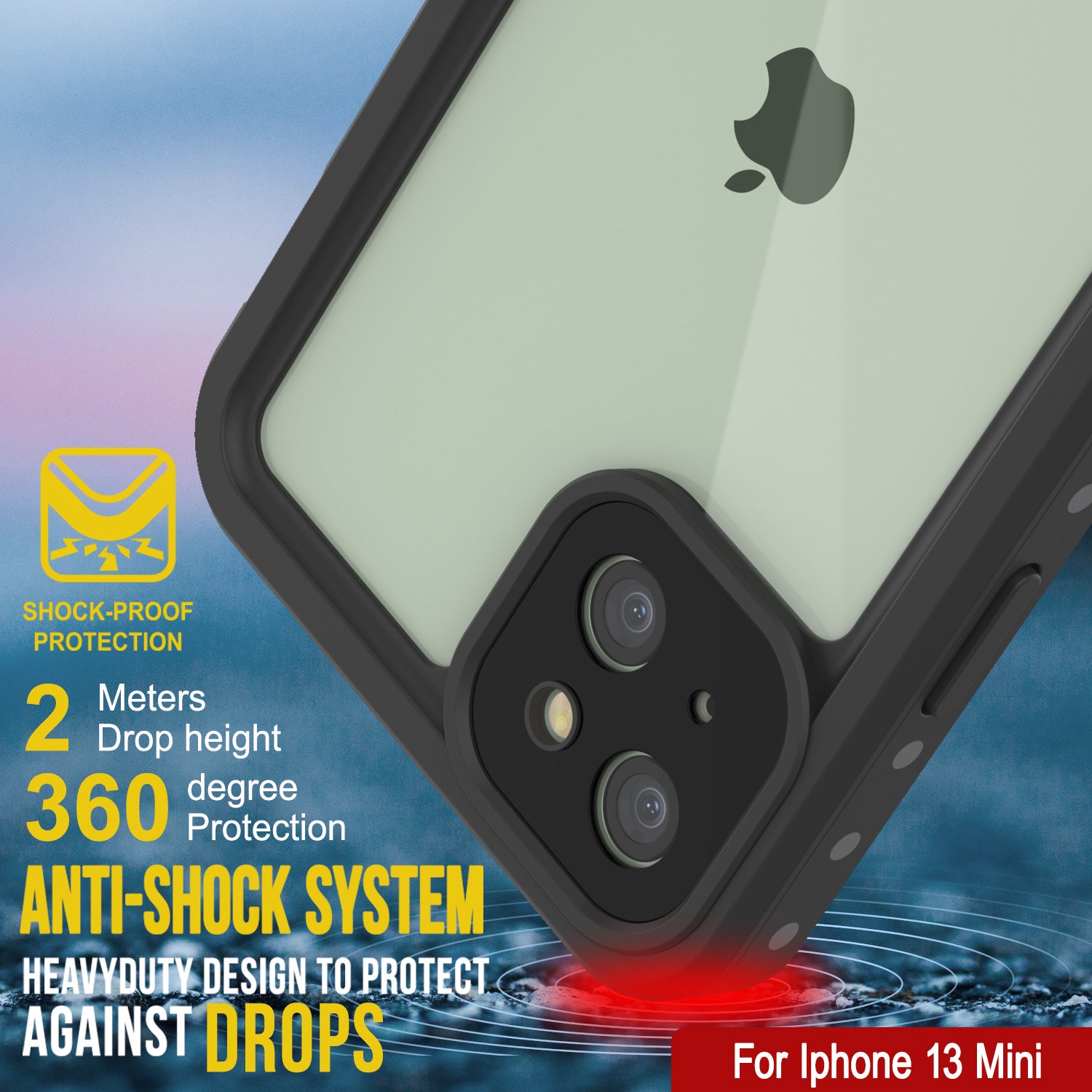 Punkcase for iPhone 13 Mini Waterproof Case [StudStar Series] [Slim Fit] [IP68 Certified] [Shockproof] [Dirtproof] [Snowproof] 360 Full Body Armor