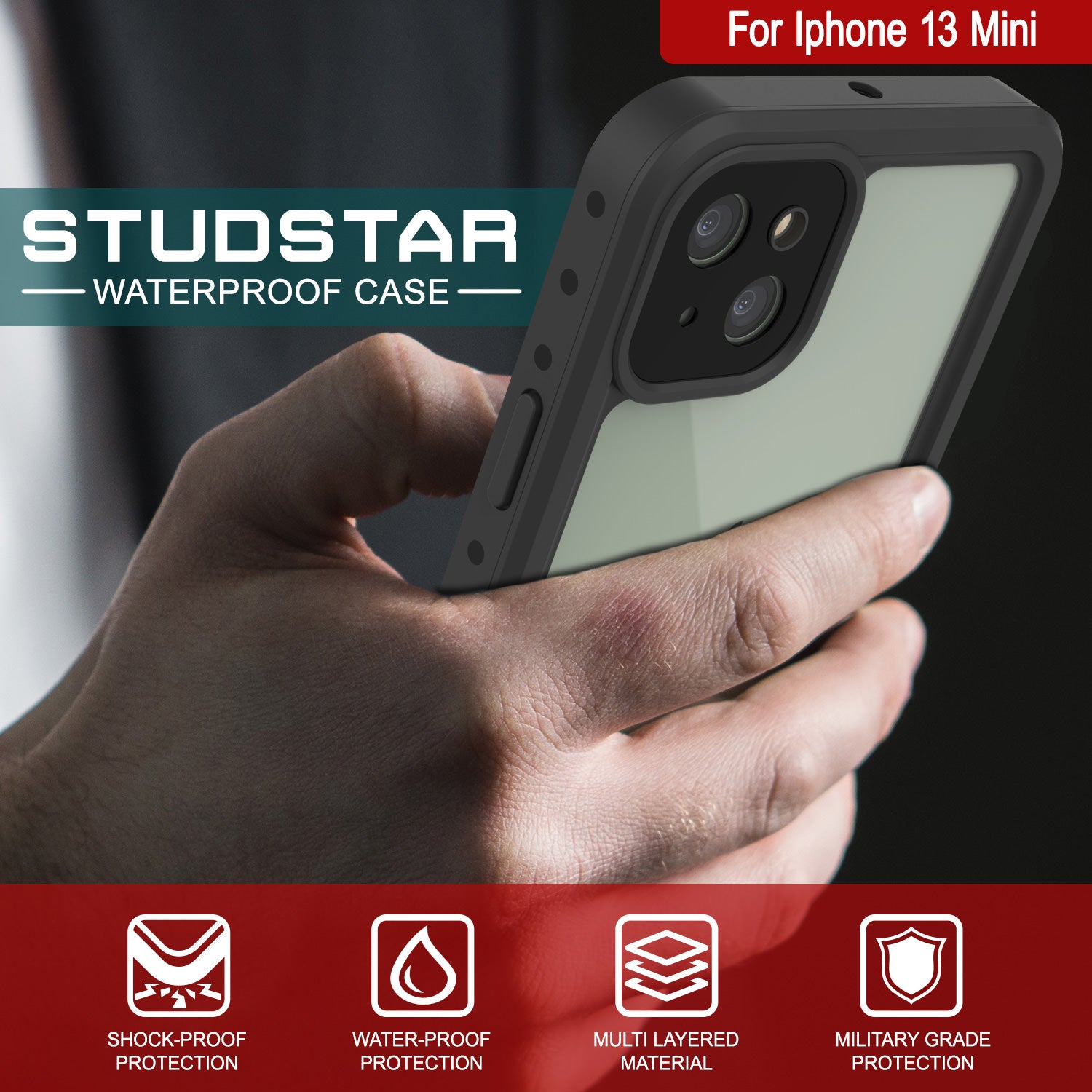 Coque Punkcase StudStar IPhone 13 Pro Max – Étanche IP68 & Antichocs Bleu