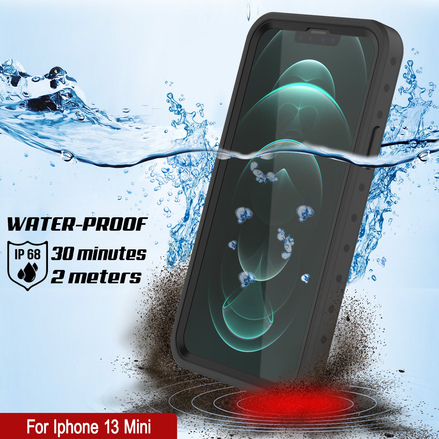 iPhone 13 Mini Waterproof IP68 Case, Punkcase [Clear] [StudStar Series –  punkcase
