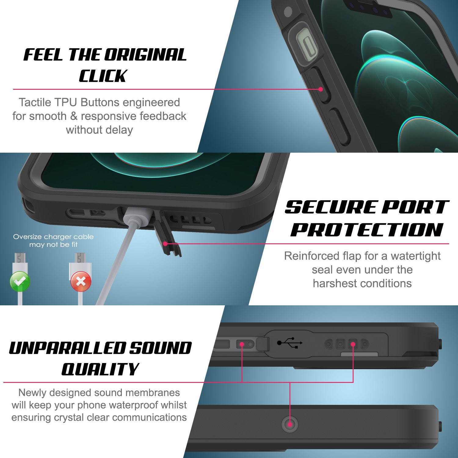 PunkCase,Custodia impermeabile progettata per iPhone 12 Mini, con protezione schermo integrata e supporto integrato per iPhone 12 Mini (5.4 pollici) (2020), colore: Rosa PunkCase,Custodia impermeabile progettata per iPhone 12 Mini, con protezione schermo integrata e supporto integrato per iPhone 12 Mini (5.4 pollici) (2020), colore: Rosa