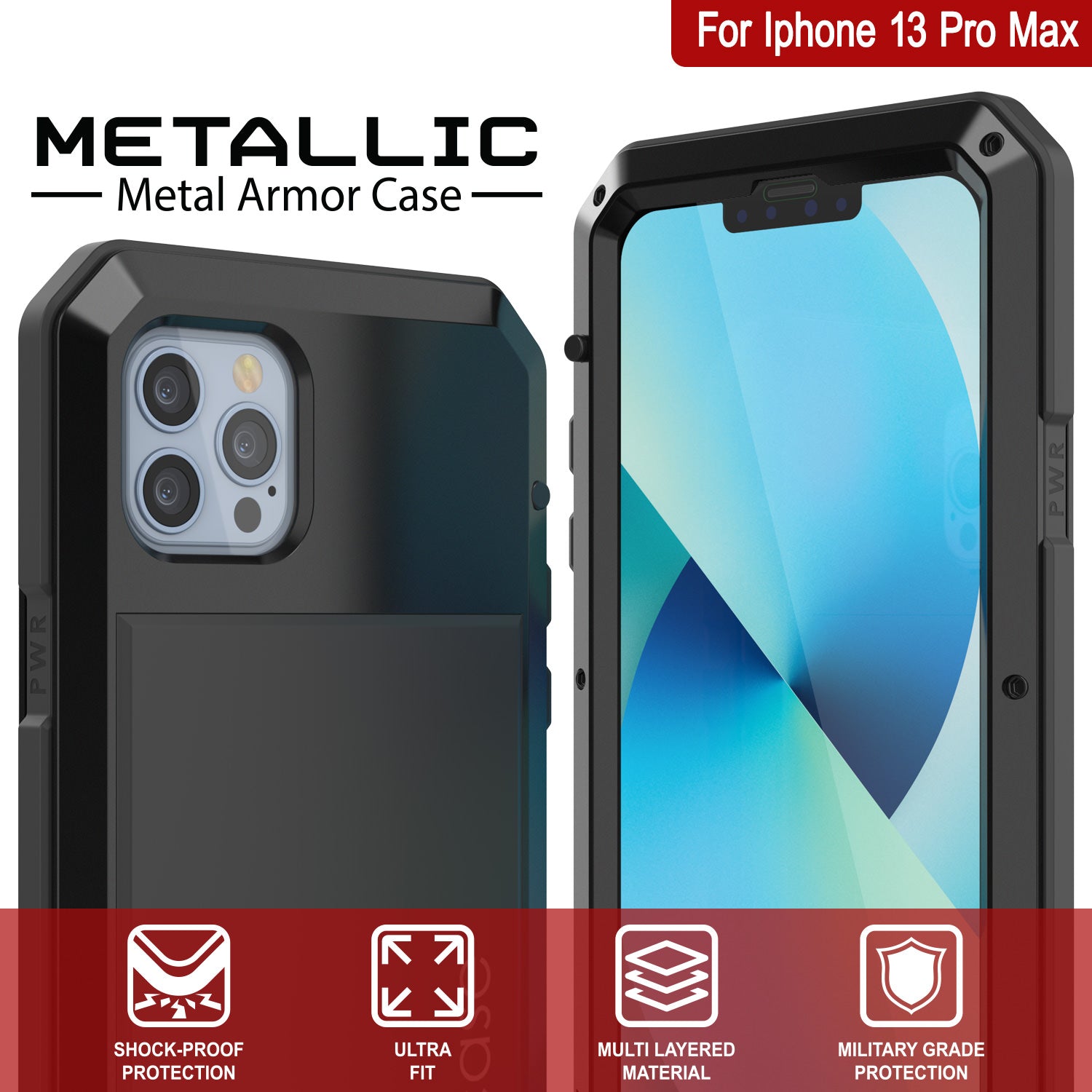 Military Grade iPhone 13 Pro Max Case - Black Military Grade iPhone 13 Pro Max Case - Black