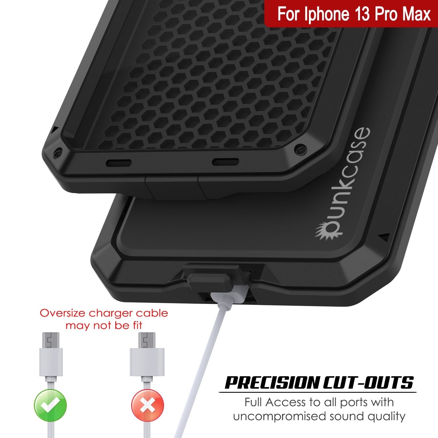 iPhone 13 Pro Max Metal Case, Heavy Duty Military Grade Armor Cover [shock proof] Full Body Hard [Black]